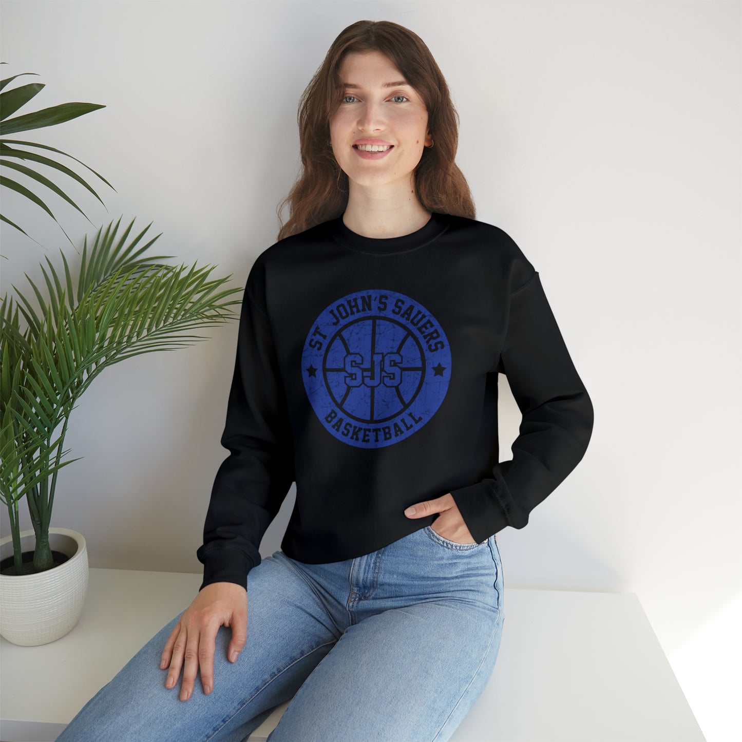 Vintage St. John's Sauers Basketball Unisex Heavy Blend™ Crewneck Sweatshirt