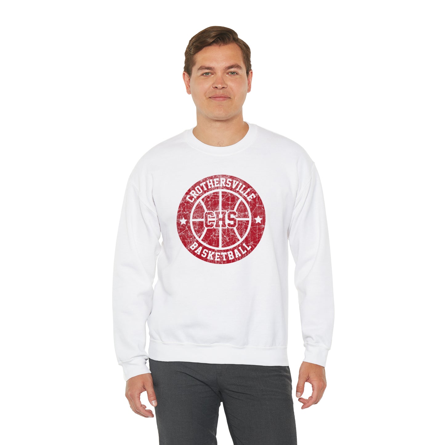 Vintage Crothersville Basketball Unisex Heavy Blend™ Crewneck Sweatshirt