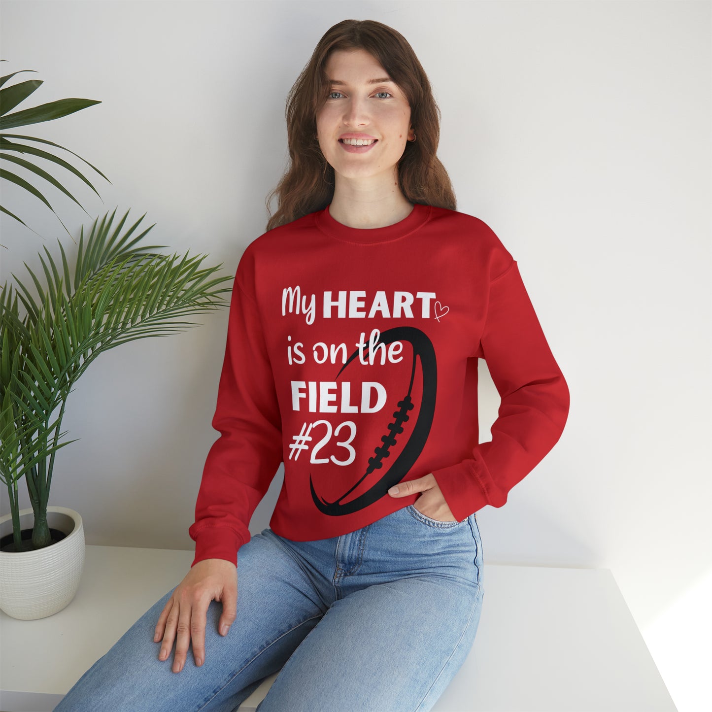 PERSONALIZED - My Heart is on the Field Crewneck Sweatshirt