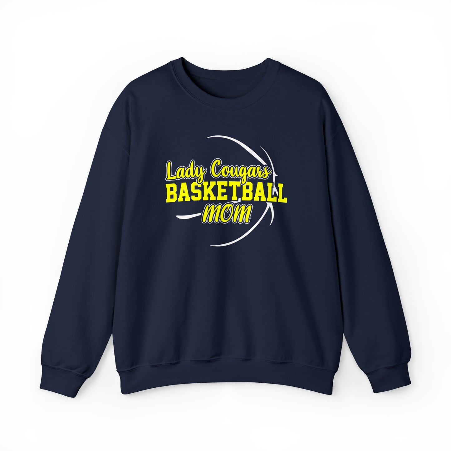 Lady Cougars Basketball Mom Unisex Heavy Blend™ Crewneck Sweatshirt