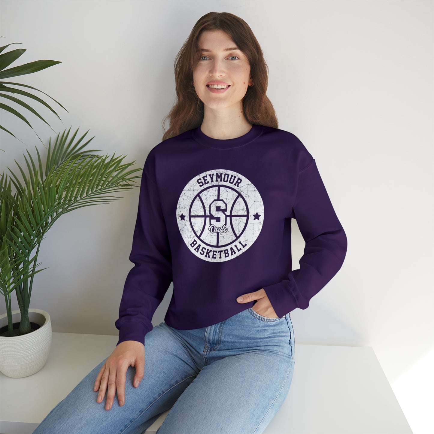 Vintage Seymour Basketball Unisex Heavy Blend™ Crewneck Sweatshirt