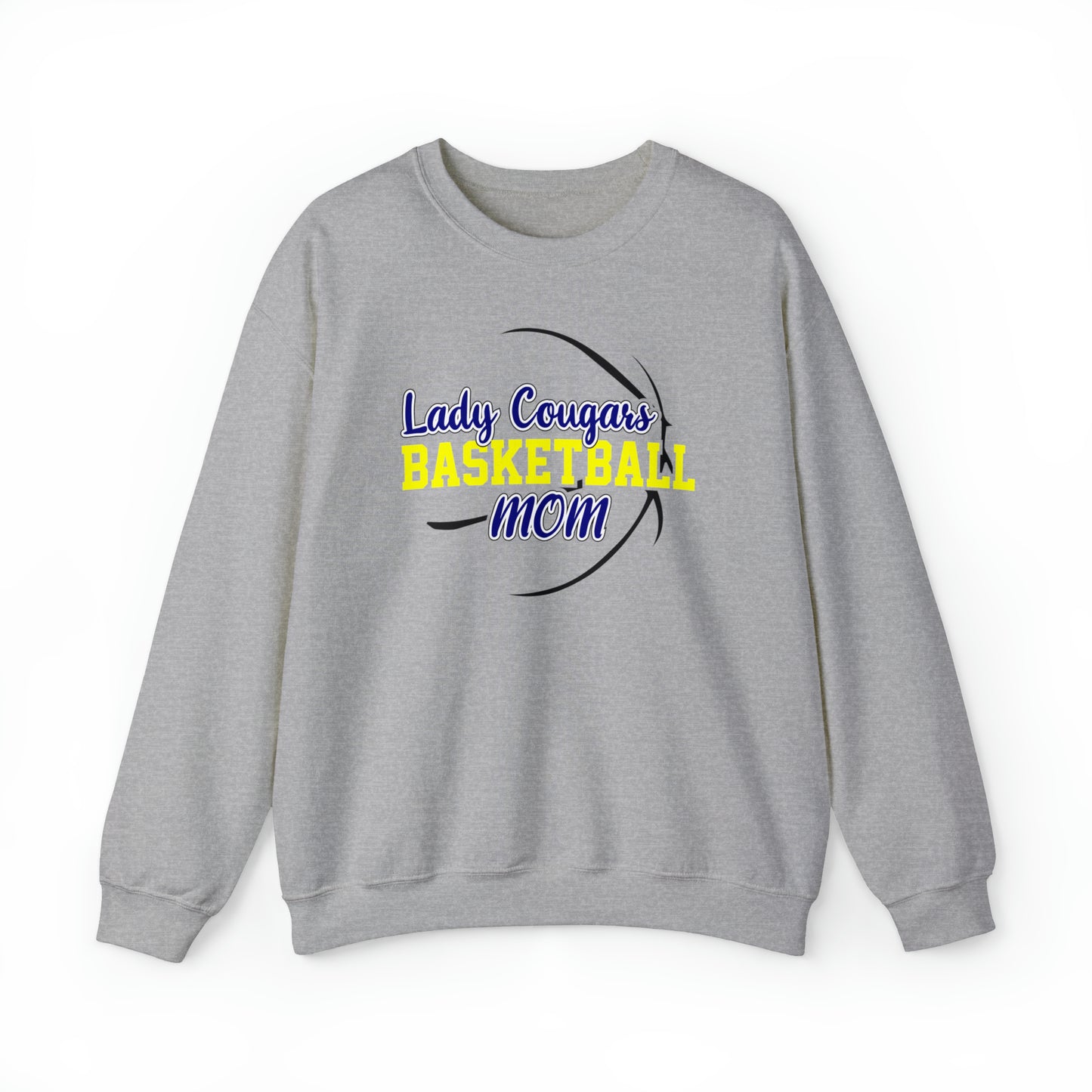 Lady Cougars Basketball Mom Unisex Heavy Blend™ Crewneck Sweatshirt