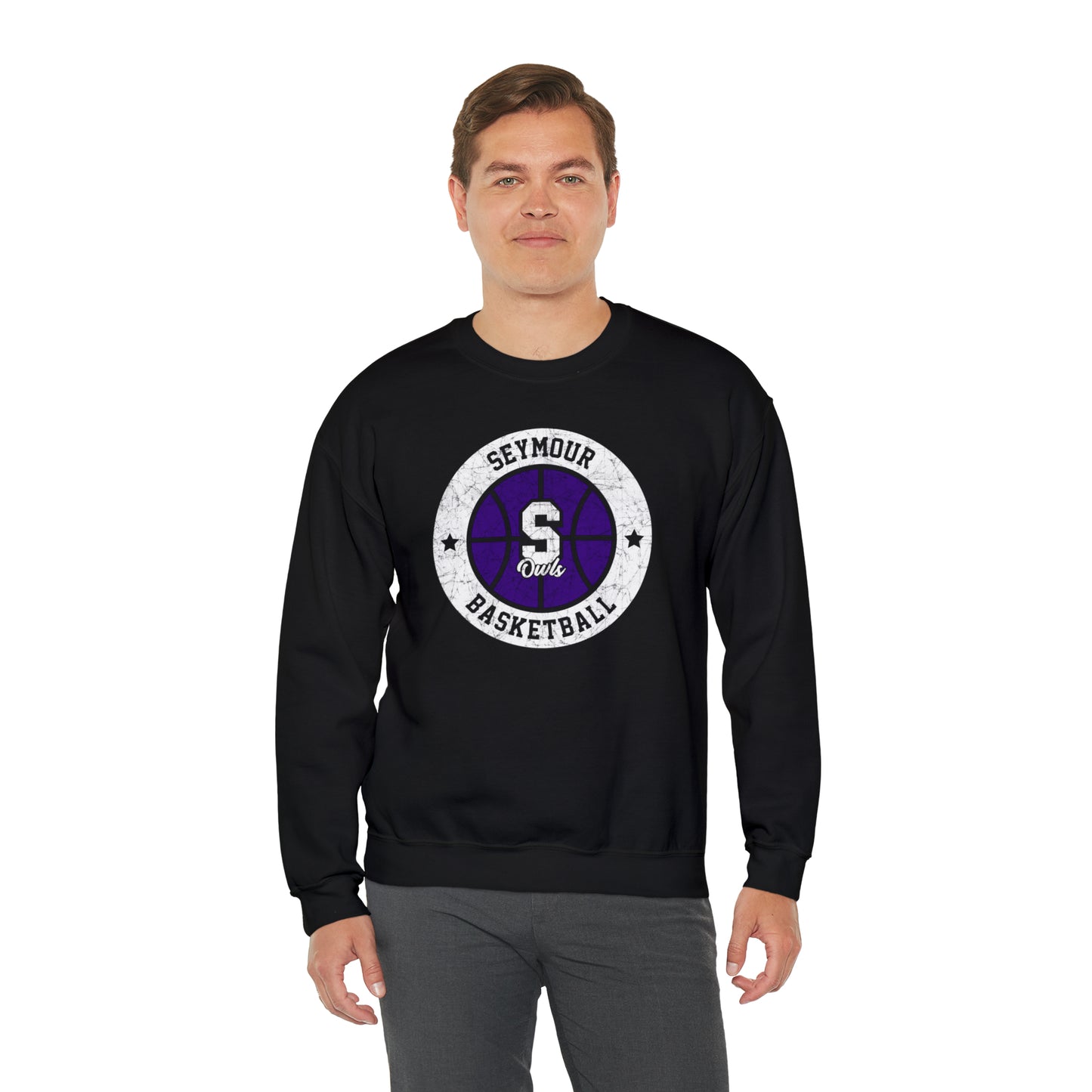 Vintage Seymour Basketball Unisex Heavy Blend™ Crewneck Sweatshirt
