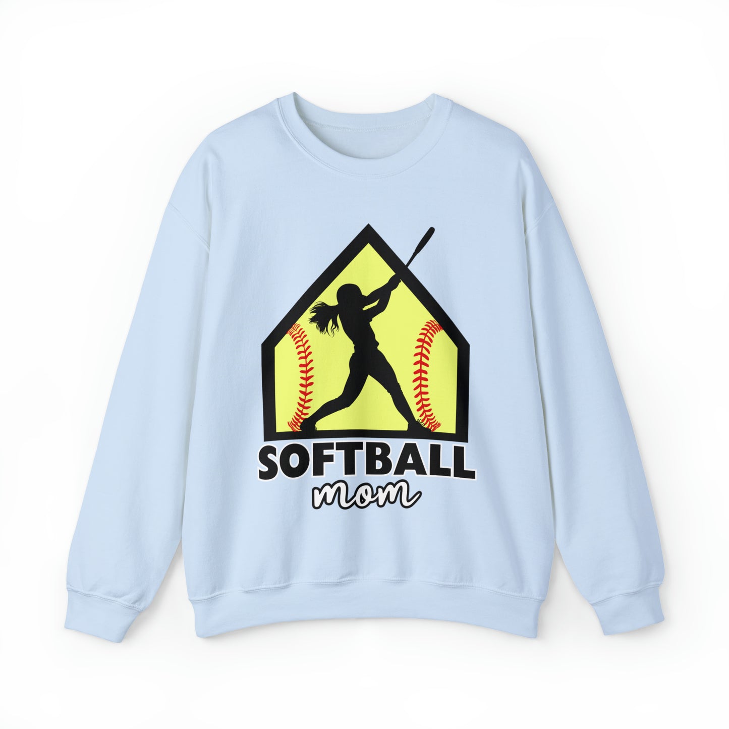 Softball Mom with base Crewneck Sweatshirt