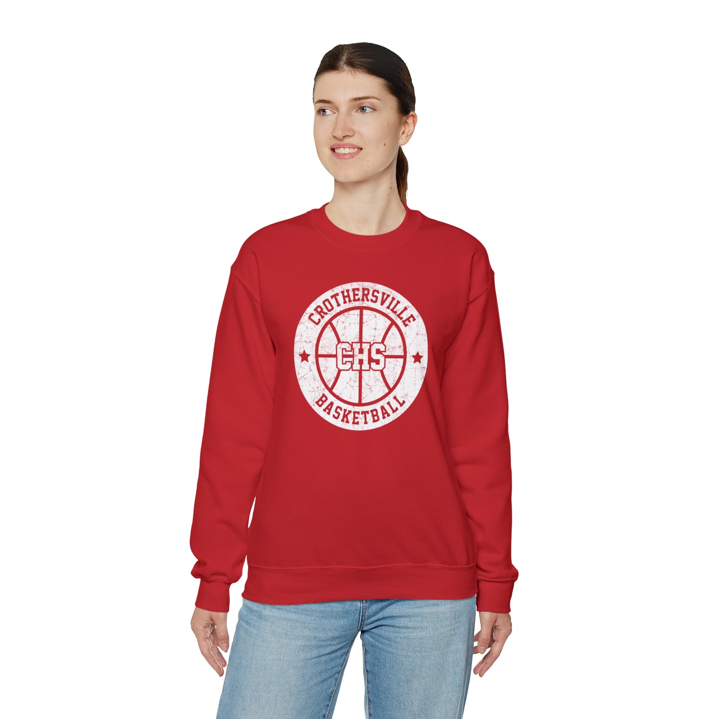 Vintage Crothersville Basketball Unisex Heavy Blend™ Crewneck Sweatshirt