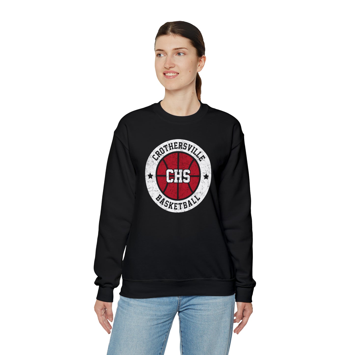 Vintage Crothersville Basketball Unisex Heavy Blend™ Crewneck Sweatshirt