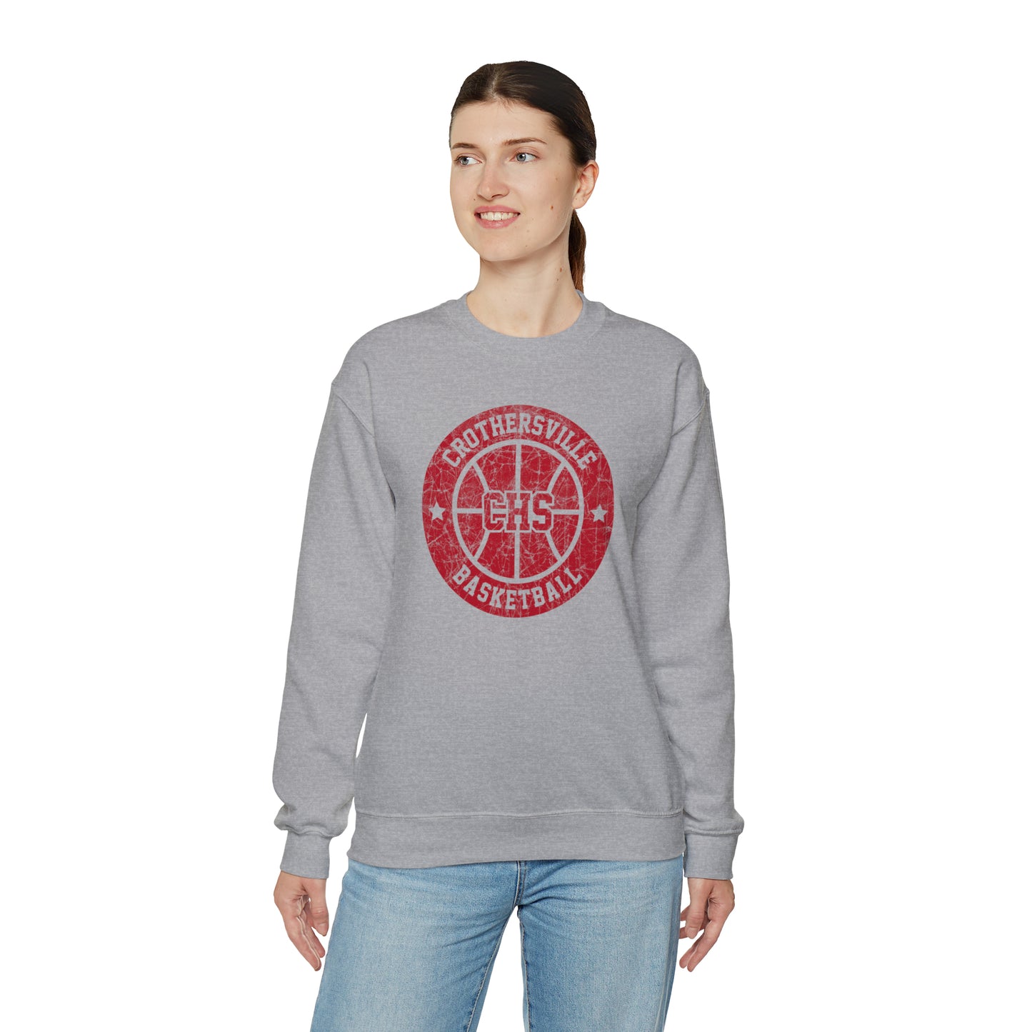 Vintage Crothersville Basketball Unisex Heavy Blend™ Crewneck Sweatshirt