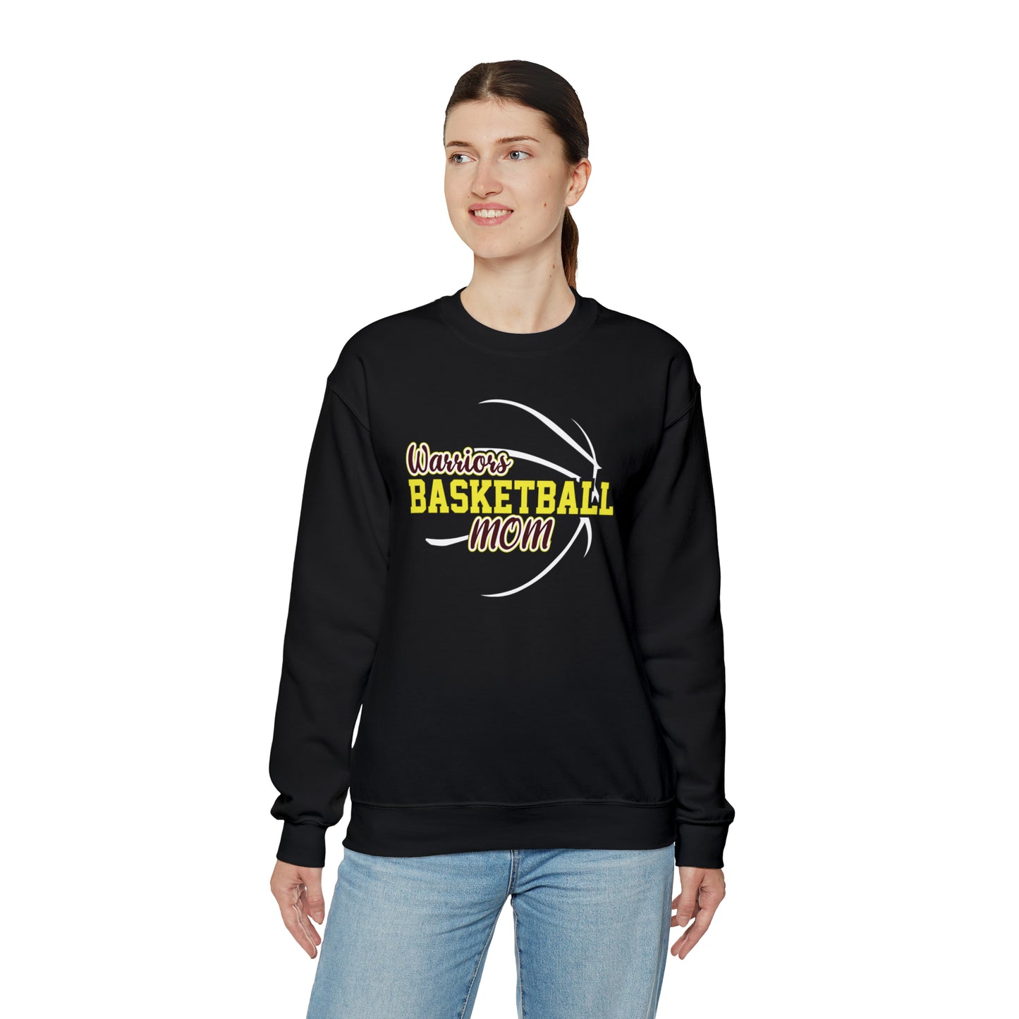 Warriors Basketball Mom Unisex Heavy Blend™ Crewneck Sweatshirt