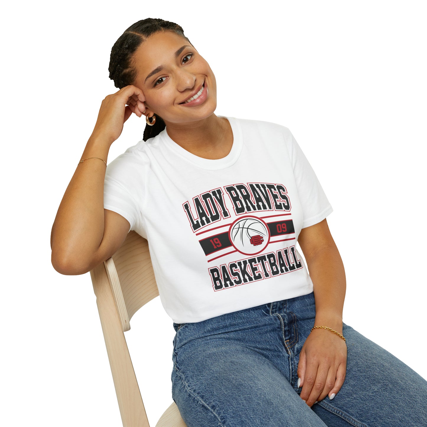 Lady Braves Basketball Unisex Softstyle T-Shirt