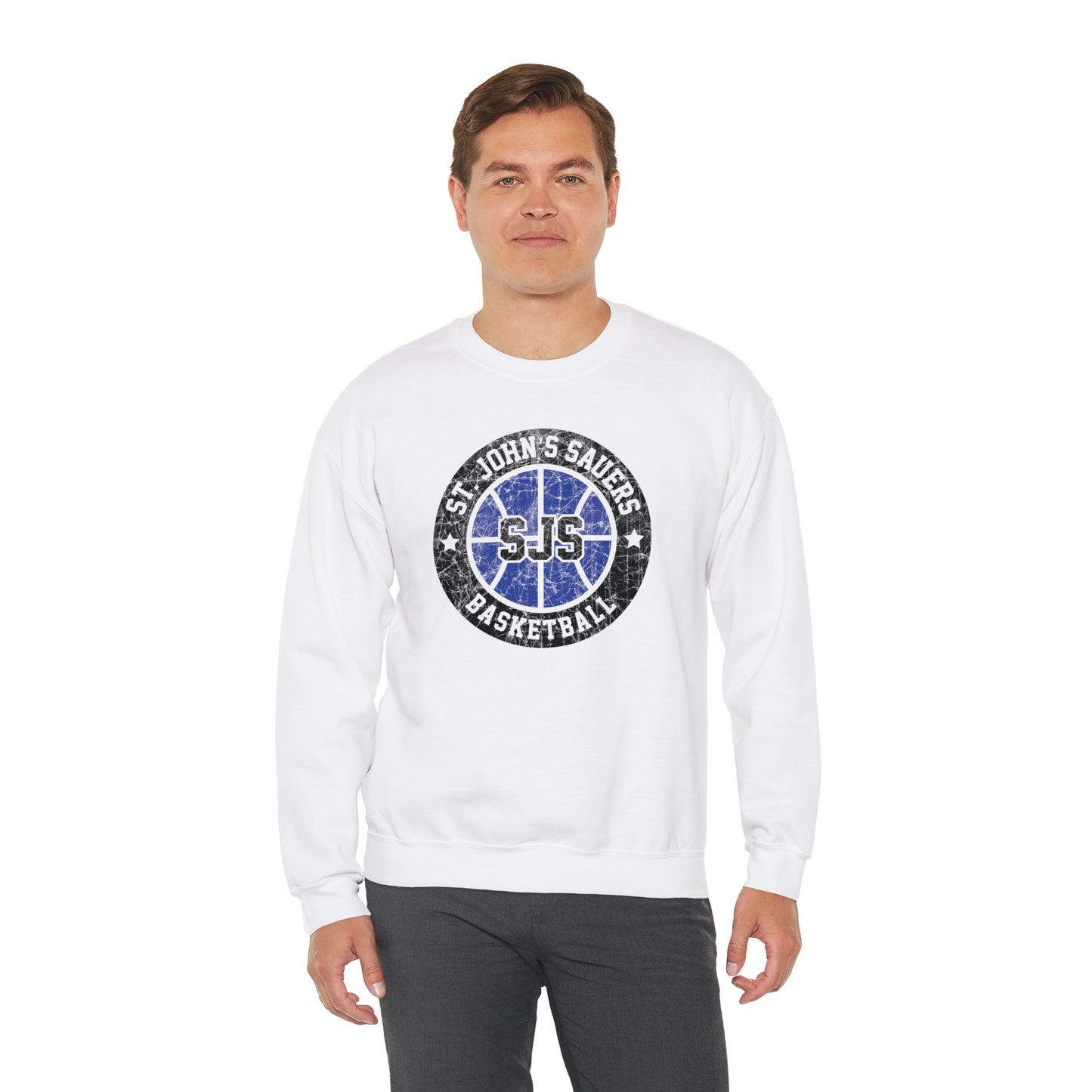 Vintage St. John's Sauers Basketball Unisex Heavy Blend™ Crewneck Sweatshirt