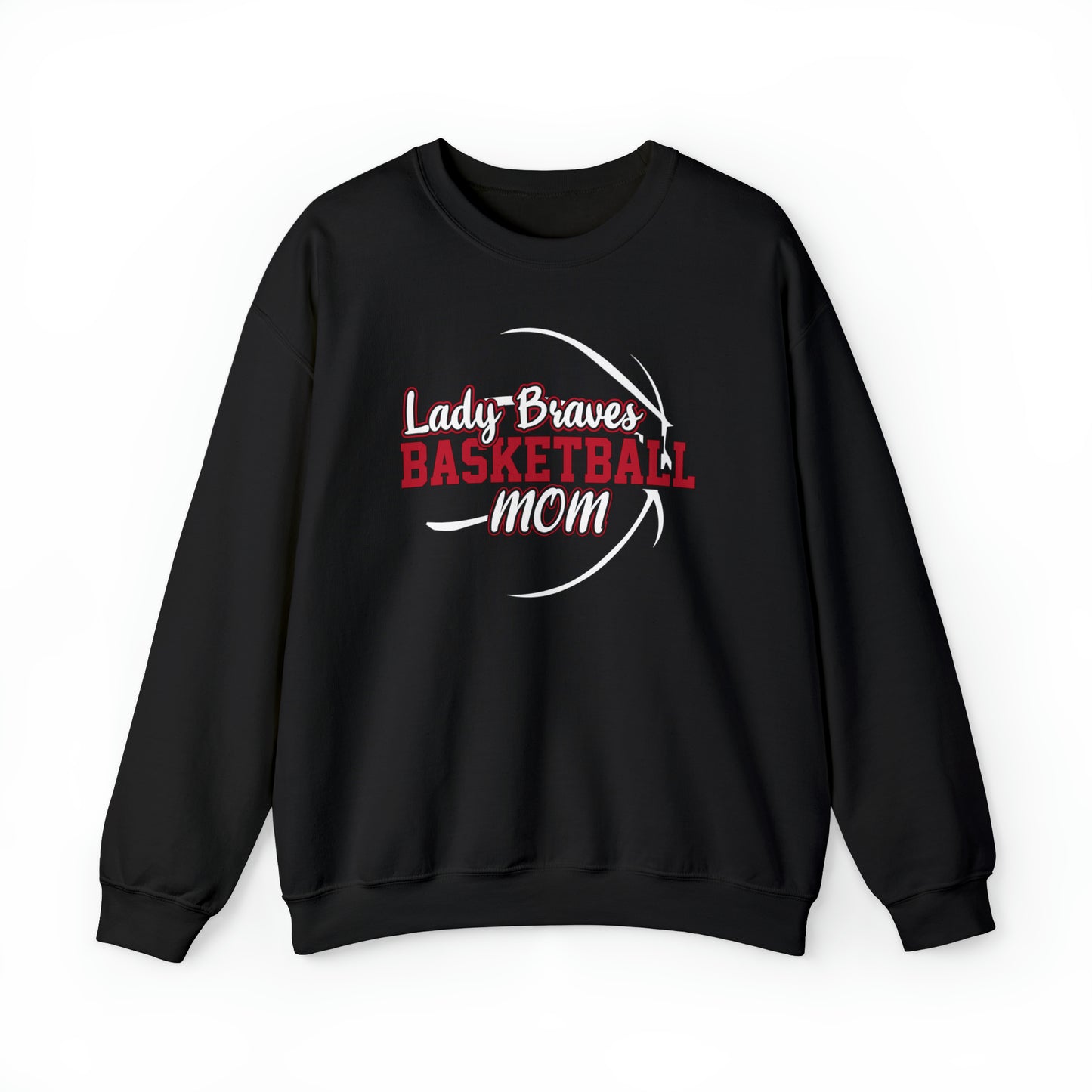 Lady Braves Basketball Mom Unisex Heavy Blend™ Crewneck Sweatshirt