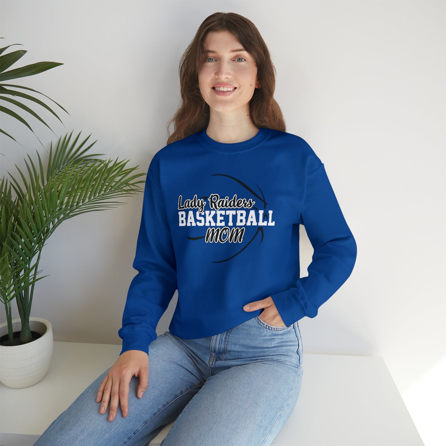 Lady Raiders Basketball Mom Unisex Heavy Blend™ Crewneck Sweatshirt