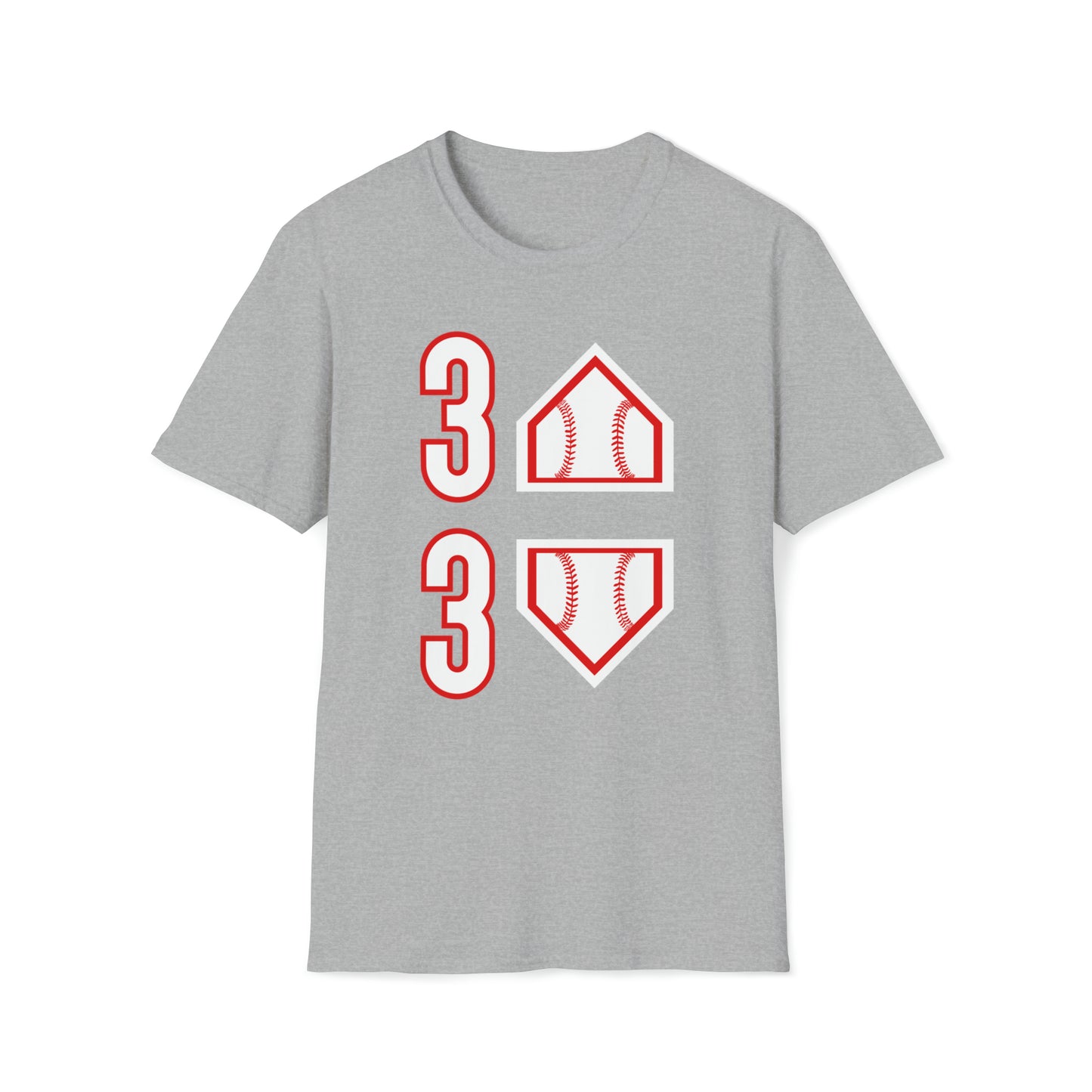 3 Up - 3 Down Baseball Softstyle Short Sleeve Tee