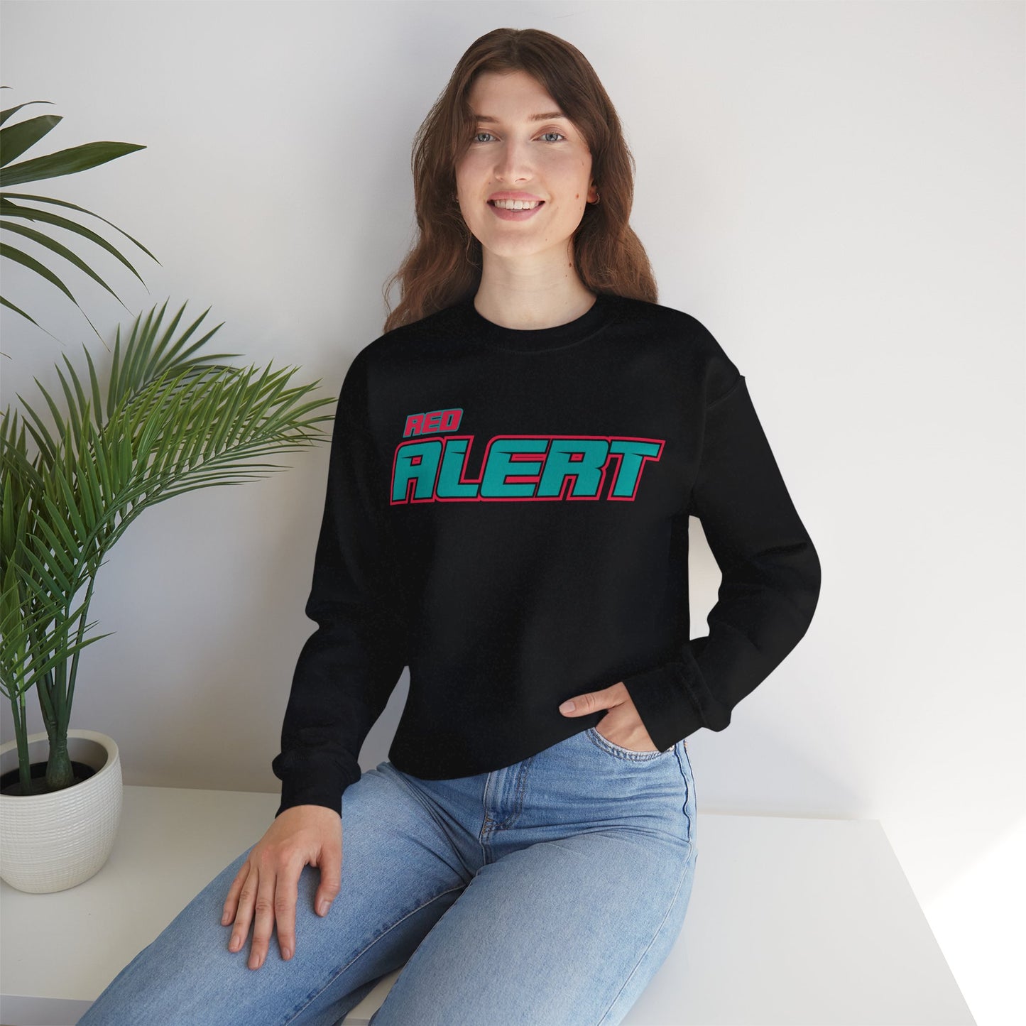 Red Alert Block Heavy Blend™ Crewneck Sweatshirt