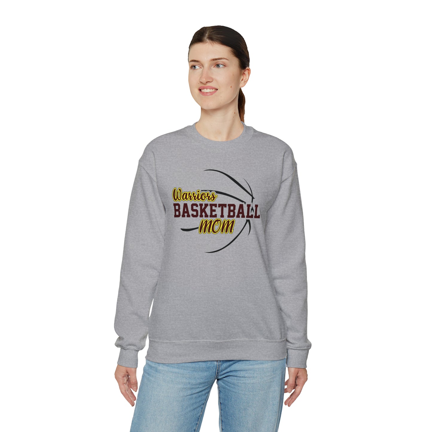 Warriors Basketball Mom Unisex Heavy Blend™ Crewneck Sweatshirt