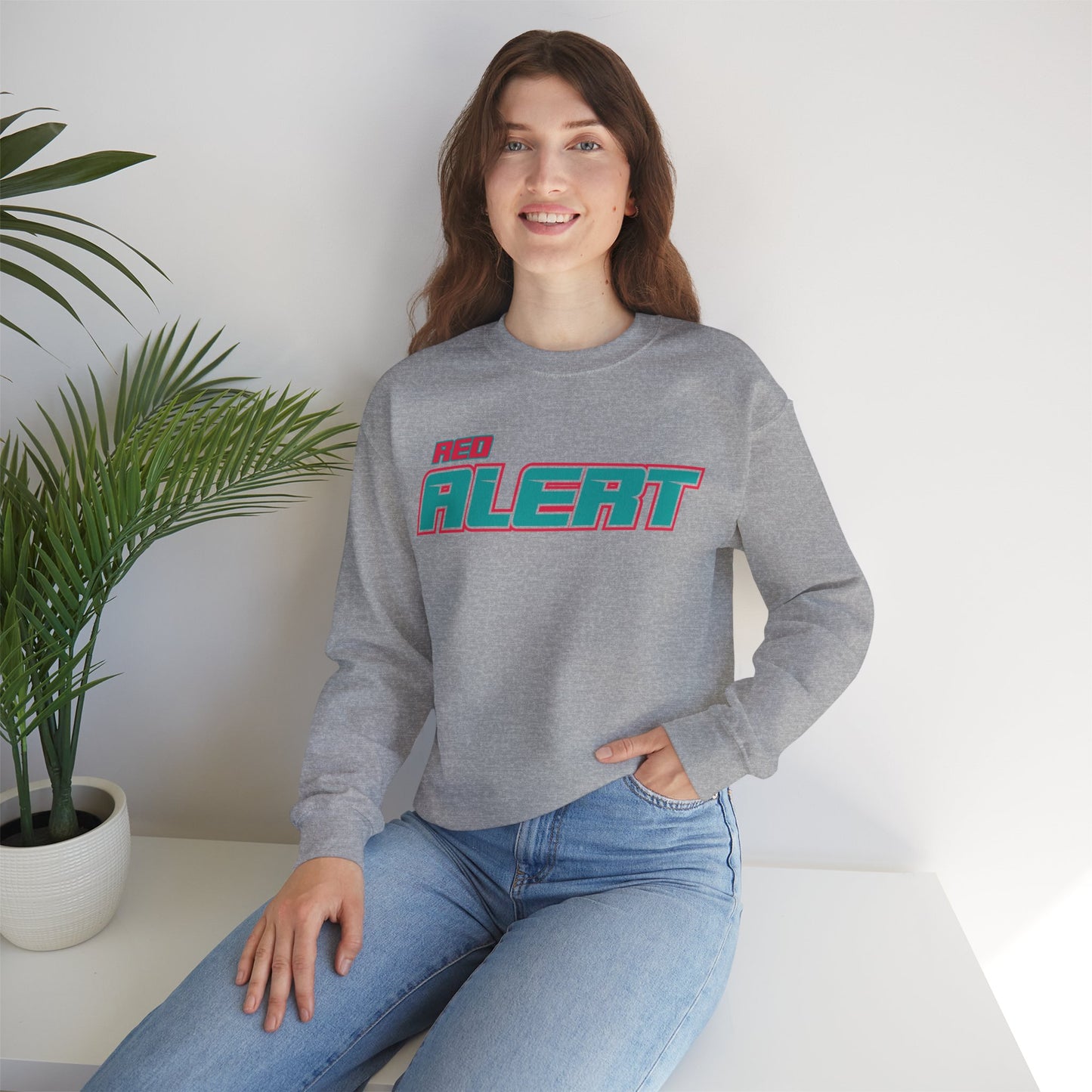 Red Alert Block Heavy Blend™ Crewneck Sweatshirt