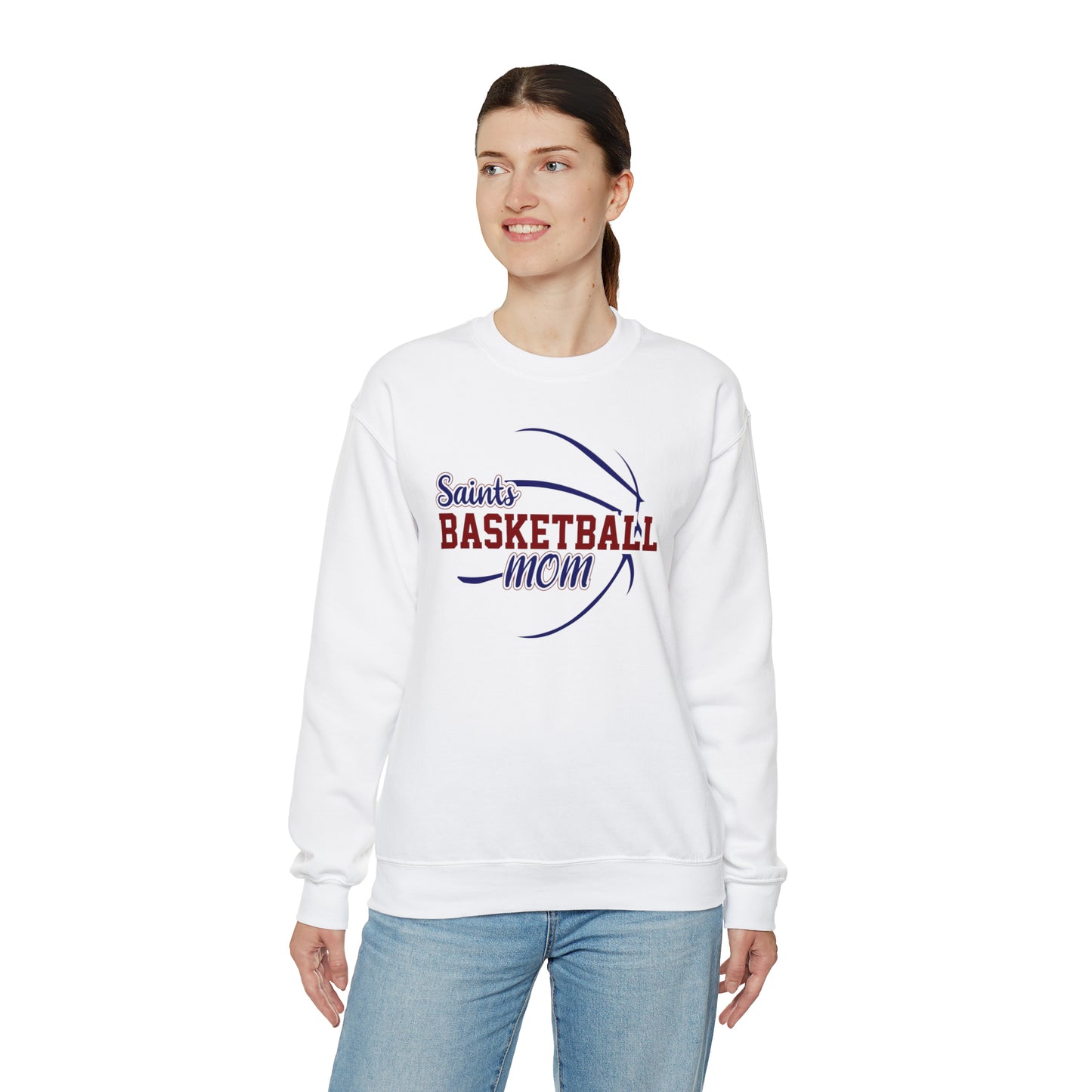 Saints Basketball Mom Unisex Heavy Blend™ Crewneck Sweatshirt