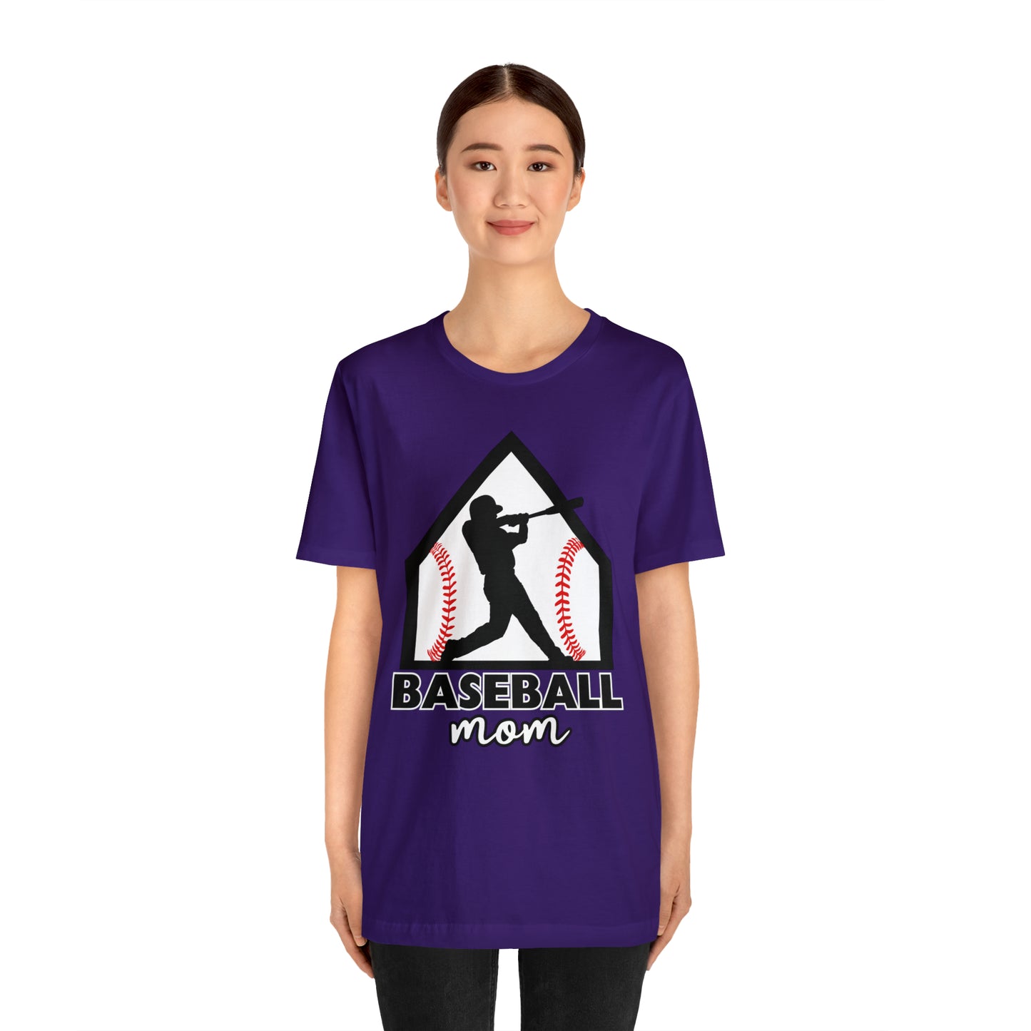 Baseball Mom with base Short Sleeve Tee