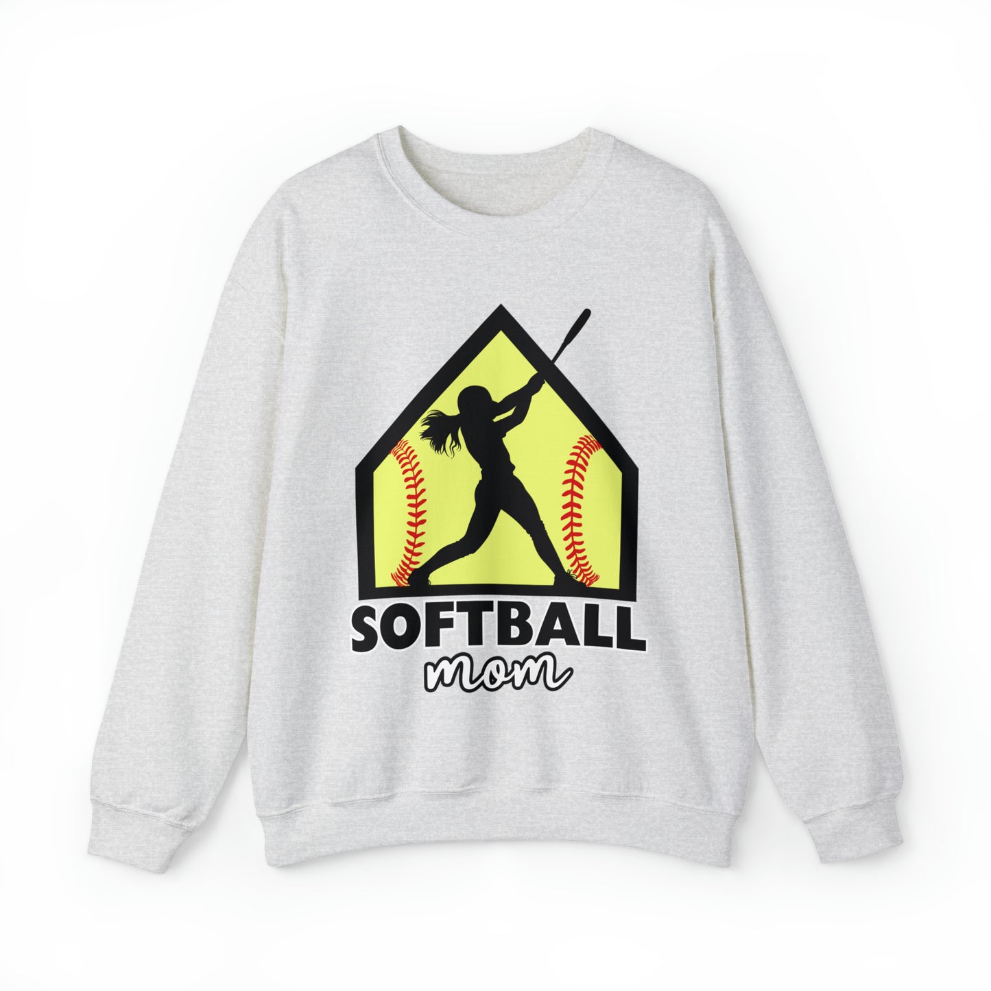 Softball Mom with base Crewneck Sweatshirt