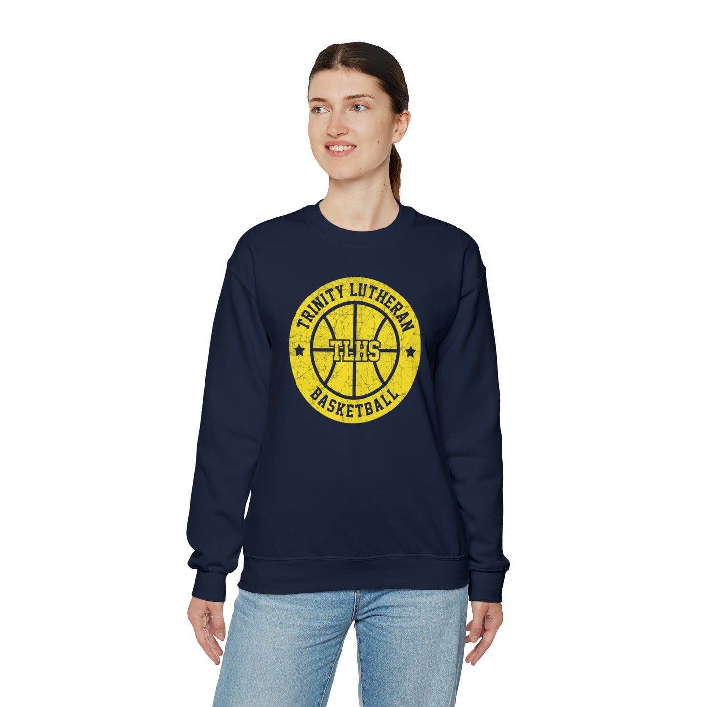 Vintage Trinity Lutheran Basketball Unisex Heavy Blend™ Crewneck Sweatshirt