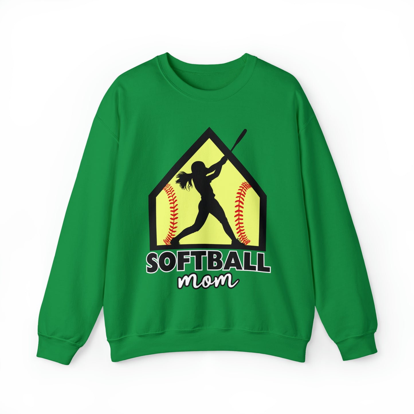 Softball Mom with base Crewneck Sweatshirt