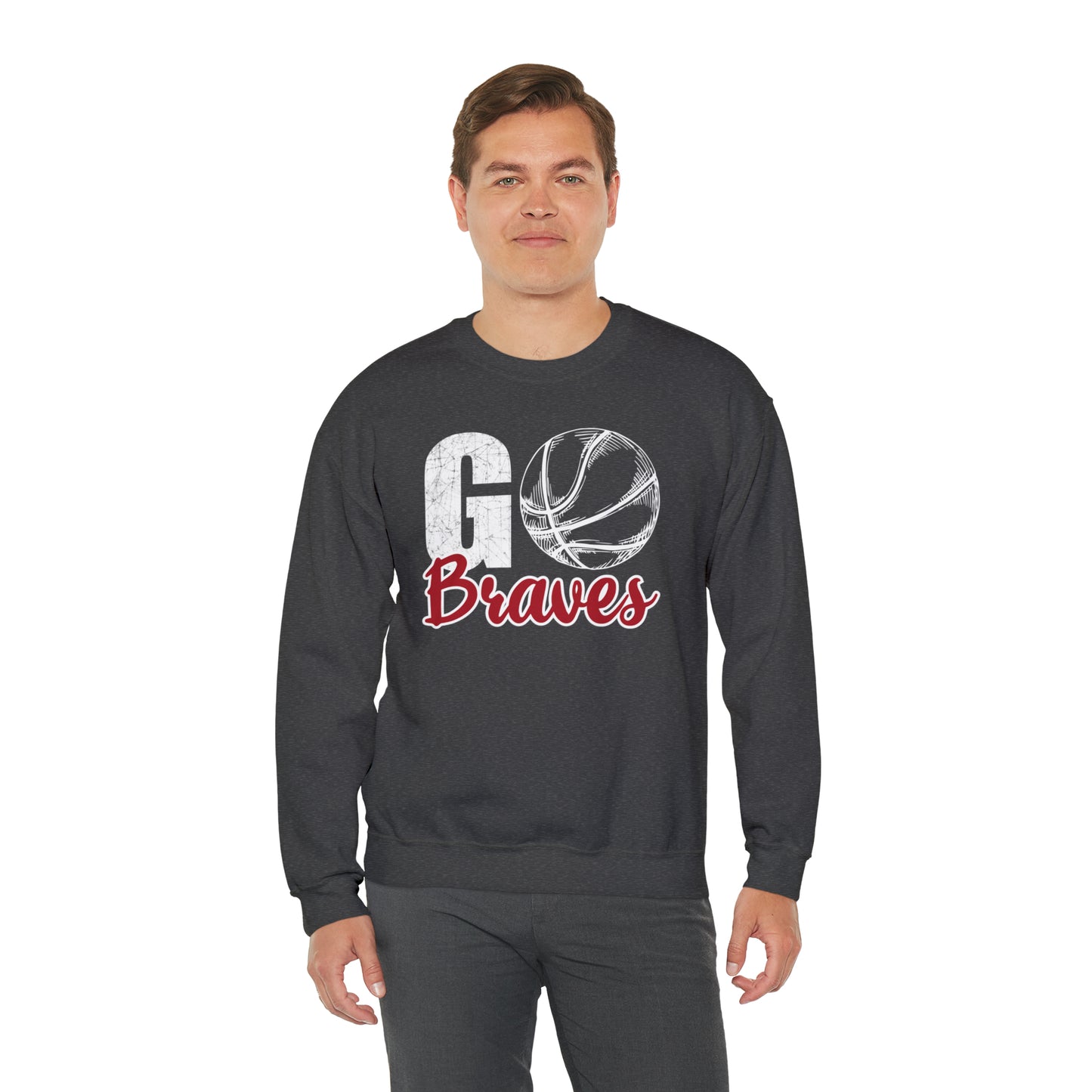 Go Braves Basketball Unisex Heavy Blend™ Crewneck Sweatshirt