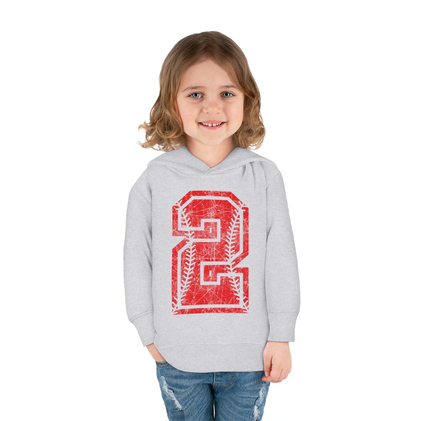 PERSONALIZED - Braves Baseball Number Toddler Pullover Fleece Hoodie