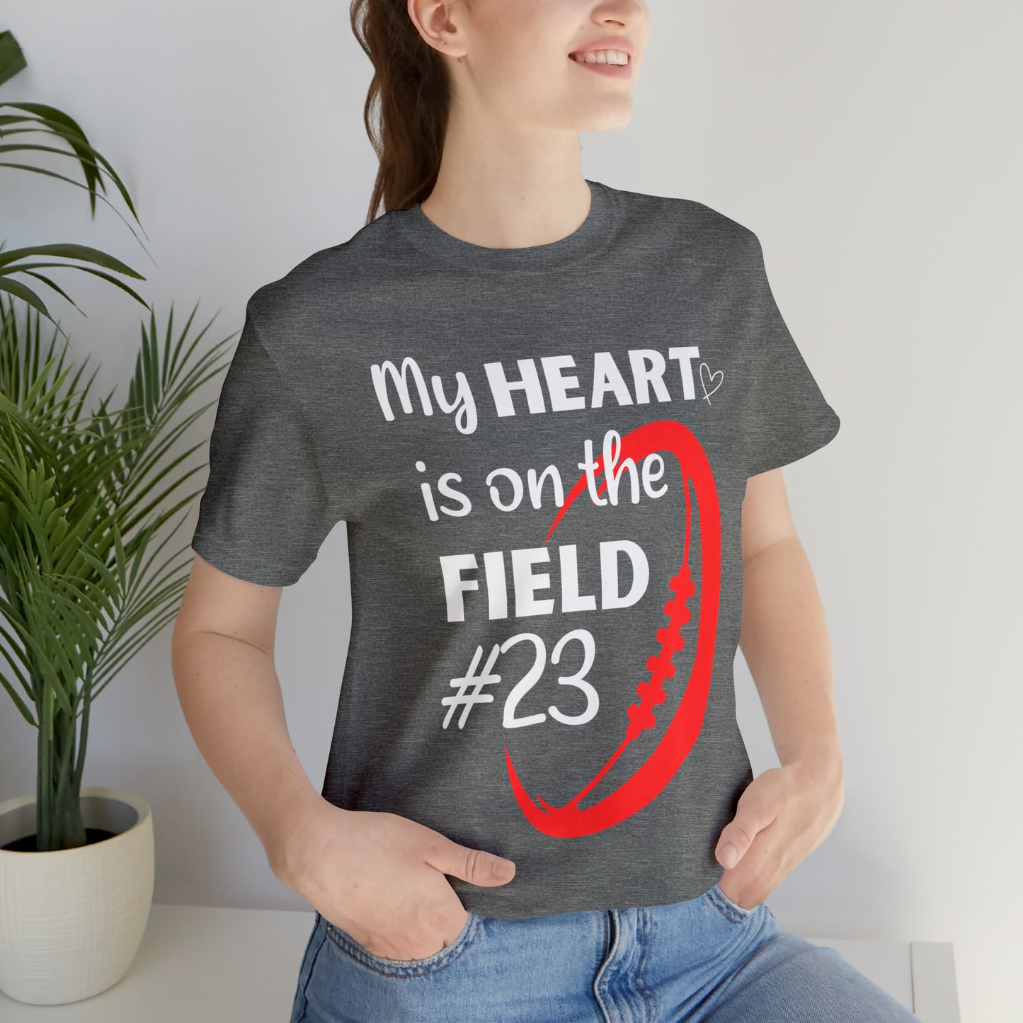 PERSONALIZED - My Heart is on the Field Jersey Short Sleeve Tee