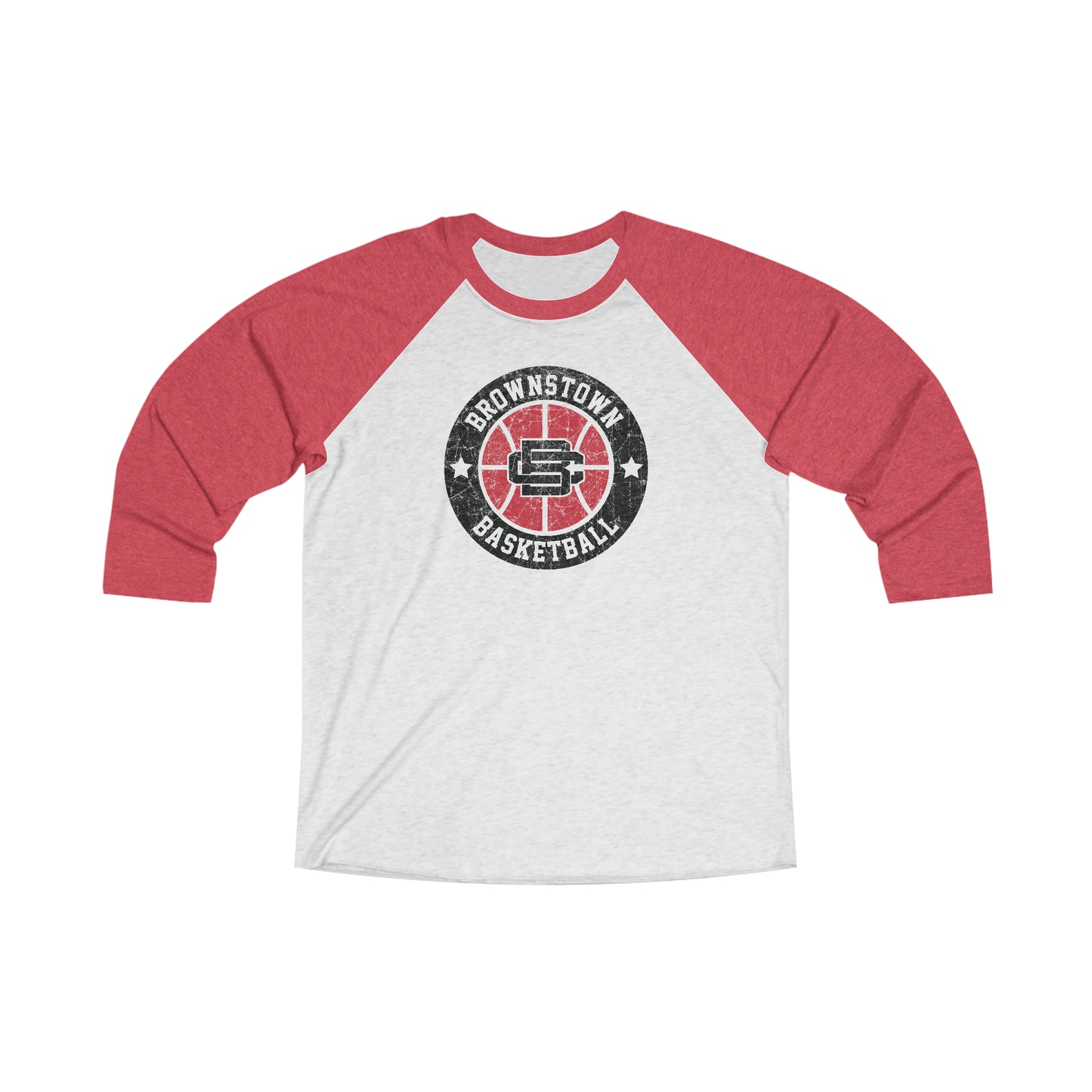 Vintage Brownstown Basketball Unisex Tri-Blend 3\4 Raglan Tee