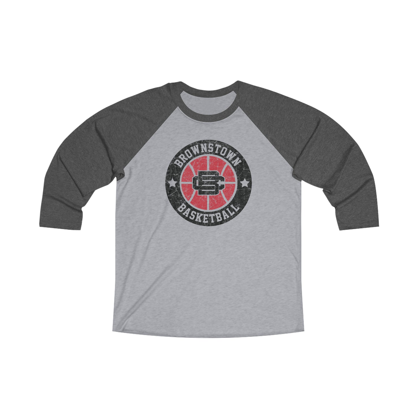 Vintage Brownstown Basketball Unisex Tri-Blend 3\4 Raglan Tee