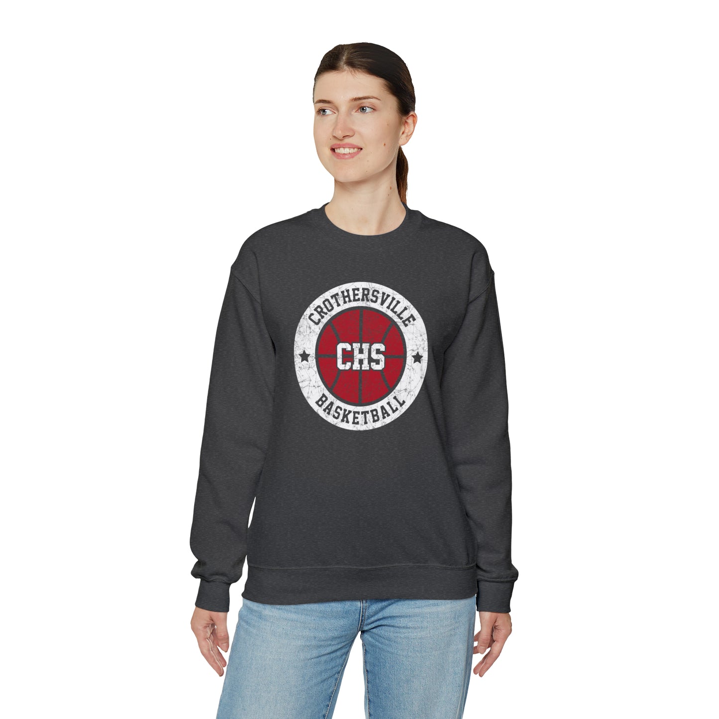 Vintage Crothersville Basketball Unisex Heavy Blend™ Crewneck Sweatshirt