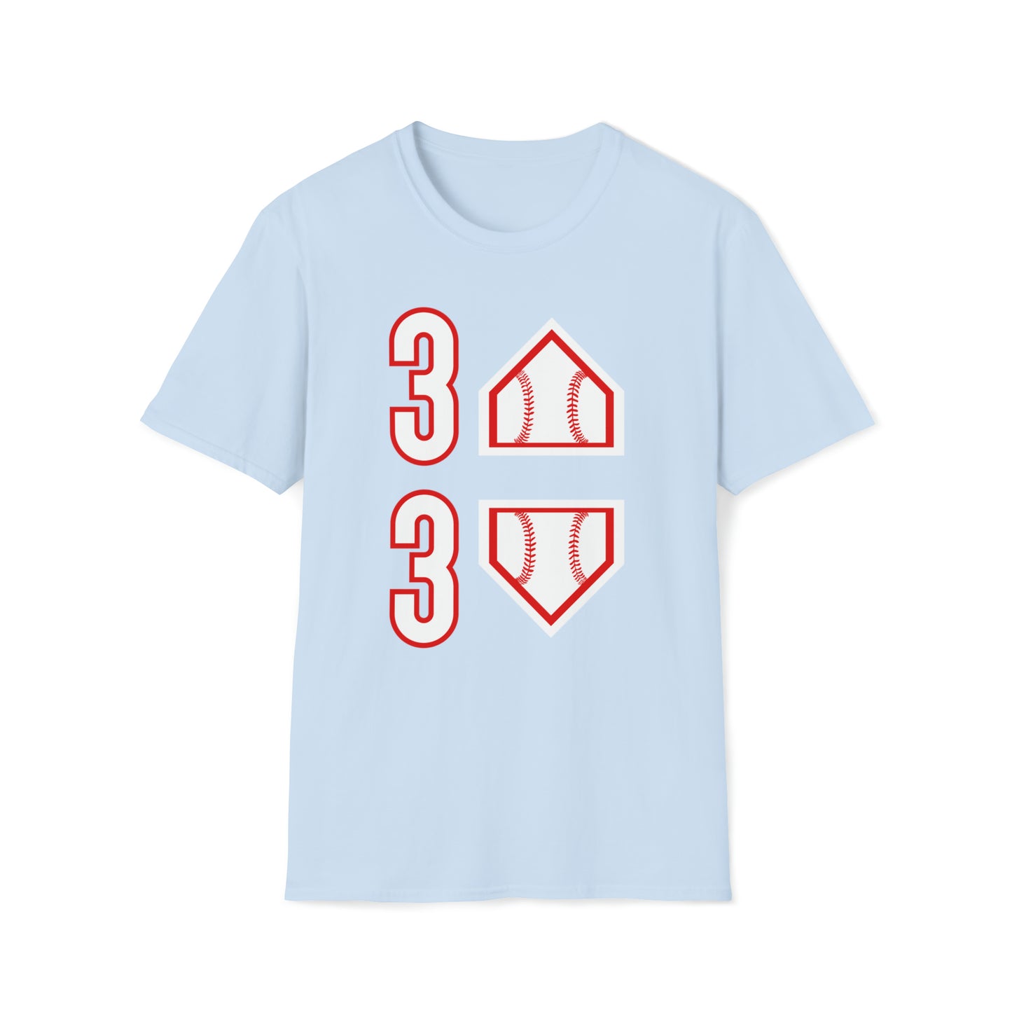 3 Up - 3 Down Baseball Softstyle Short Sleeve Tee