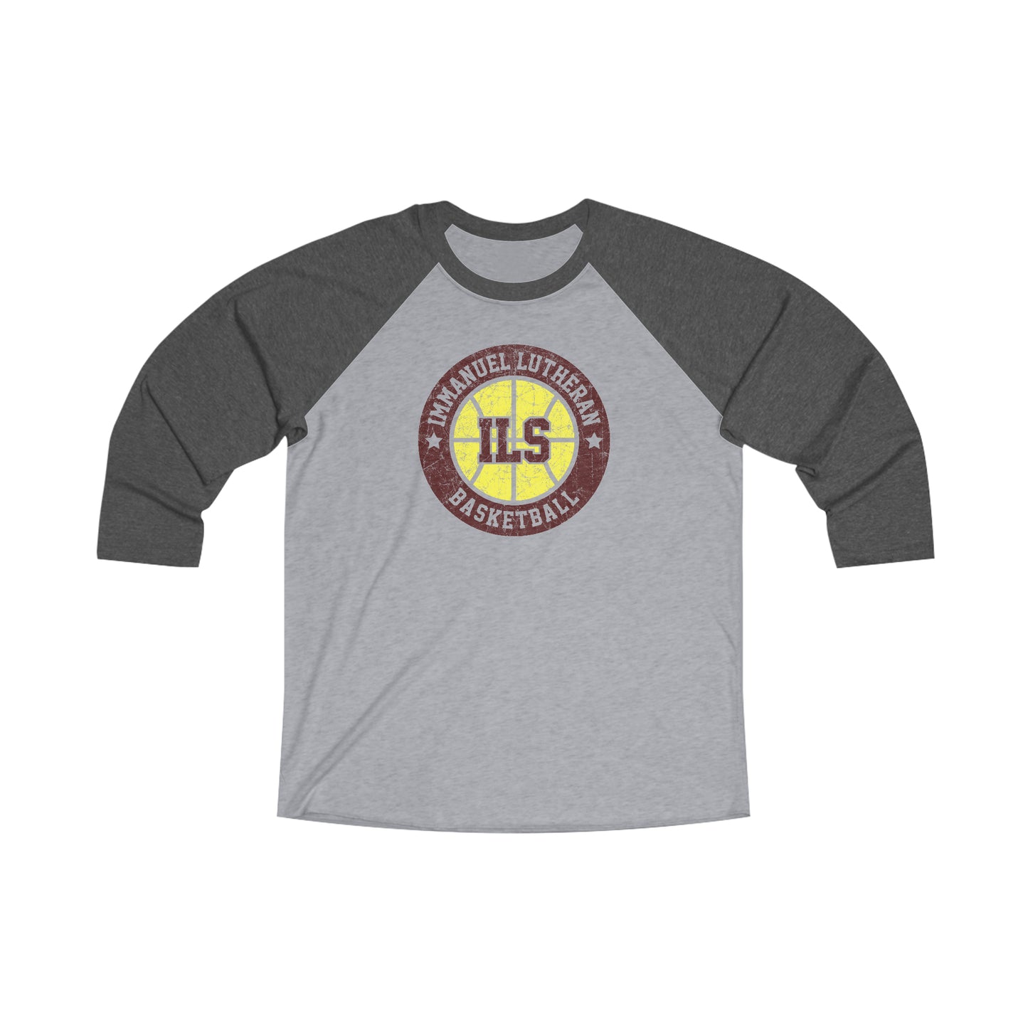 Vintage Immanuel Lutheran Basketball Unisex Tri-Blend 3\4 Raglan Tee