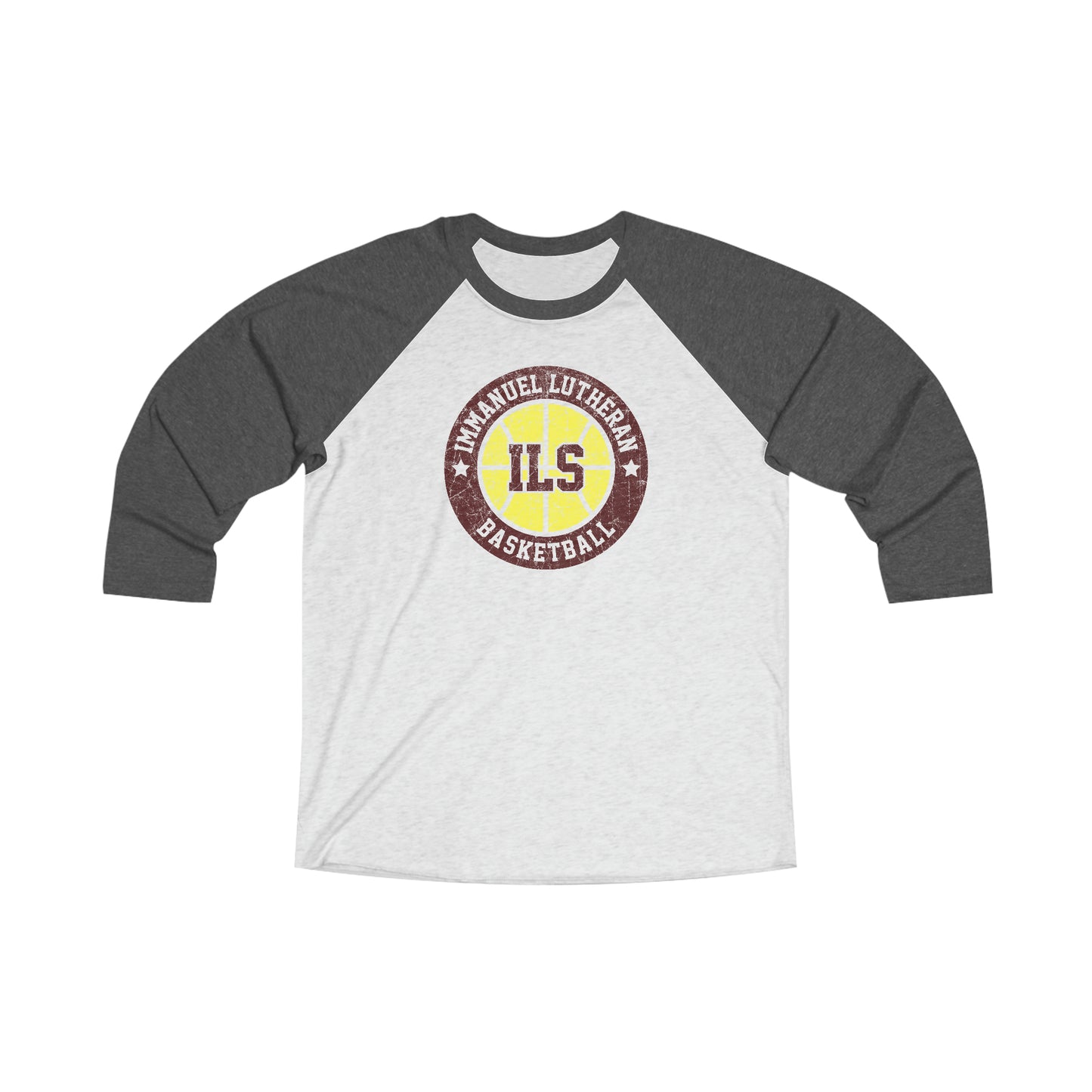 Vintage Immanuel Lutheran Basketball Unisex Tri-Blend 3\4 Raglan Tee