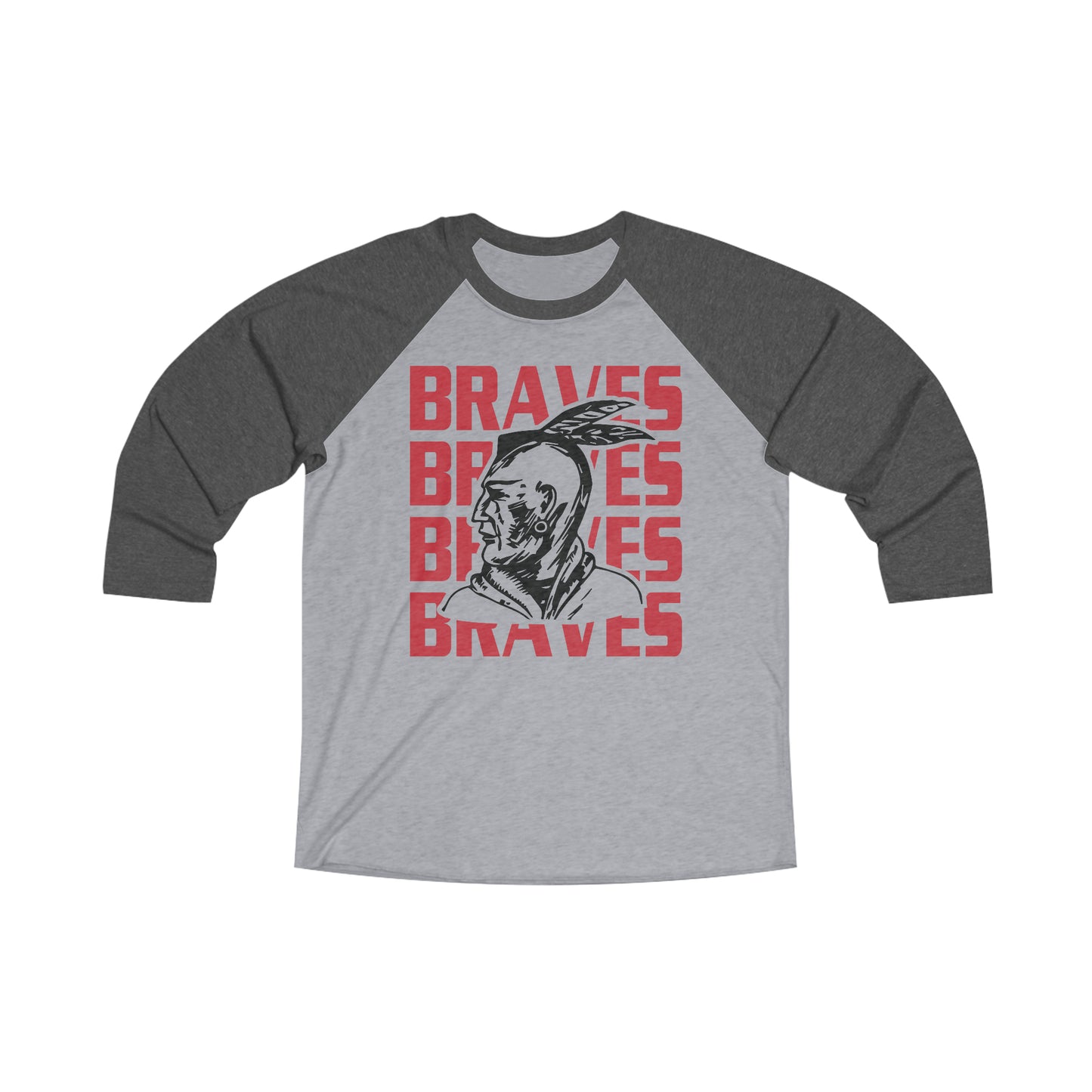 Braves Repeat Unisex Tri-Blend 3\4 Raglan Tee
