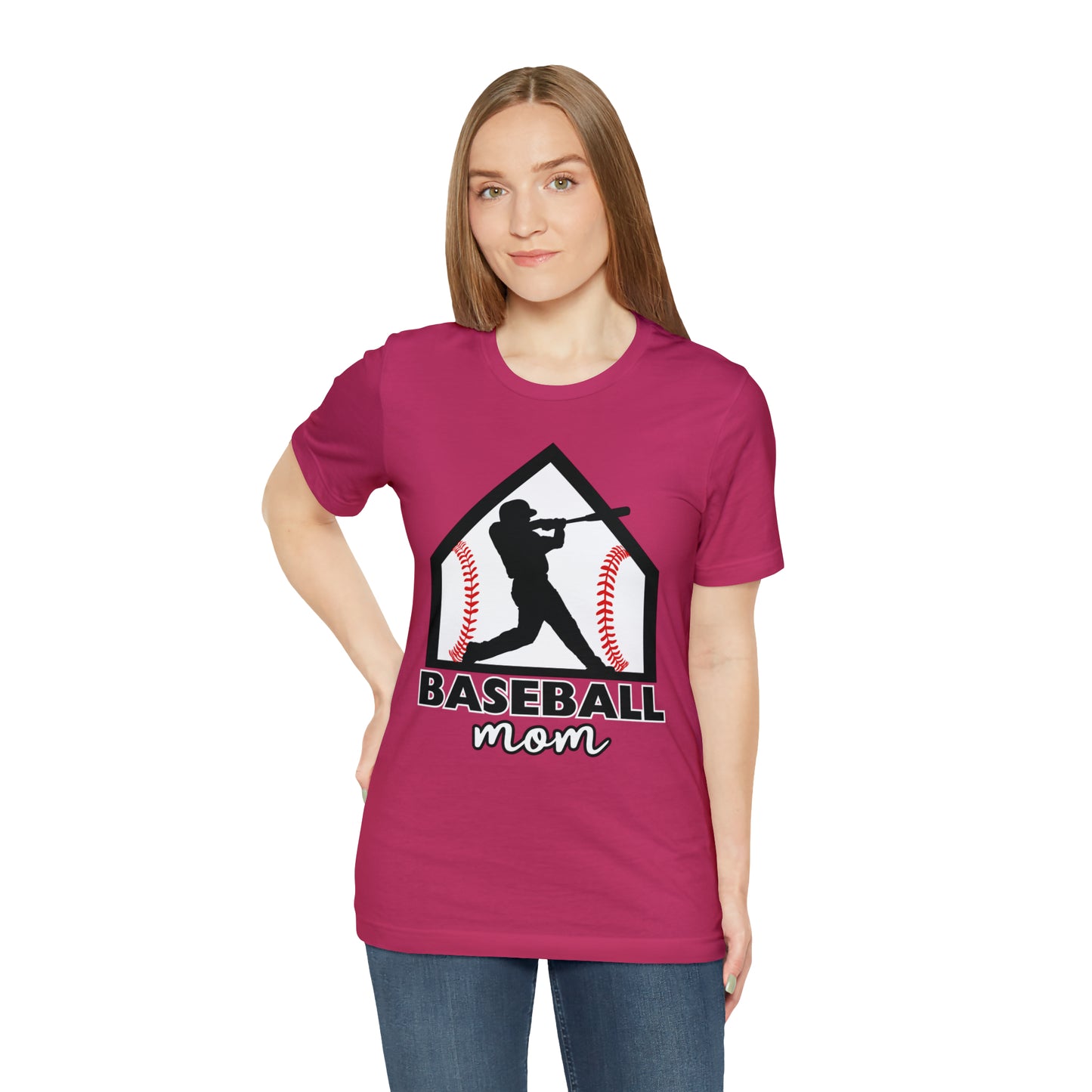 Baseball Mom with base Short Sleeve Tee