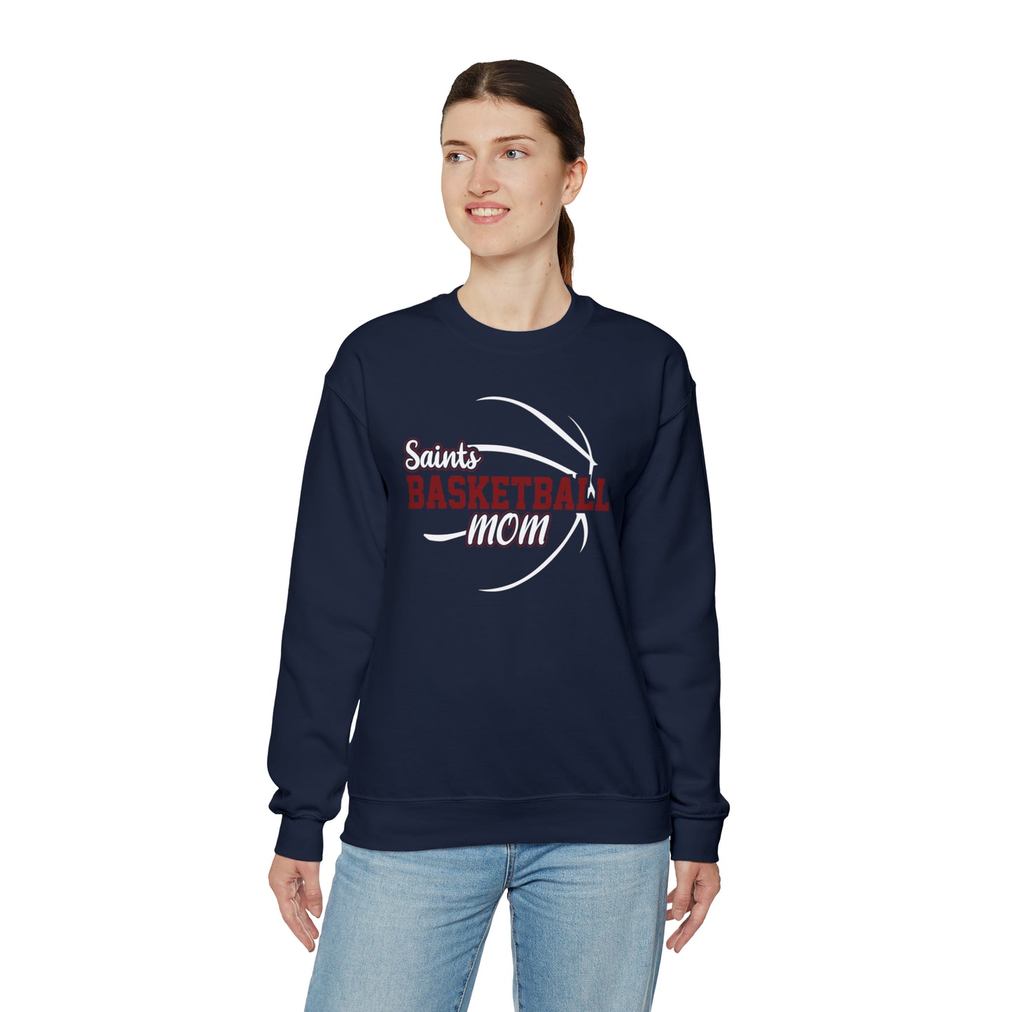 Saints Basketball Mom Unisex Heavy Blend™ Crewneck Sweatshirt