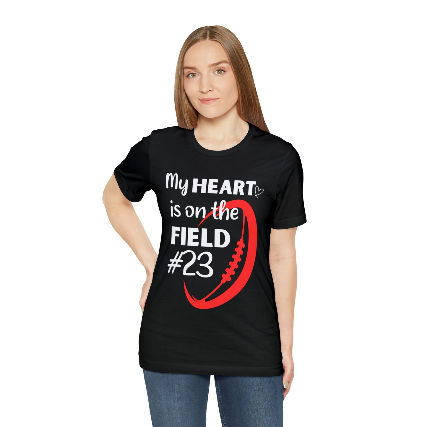 PERSONALIZED - My Heart is on the Field Jersey Short Sleeve Tee