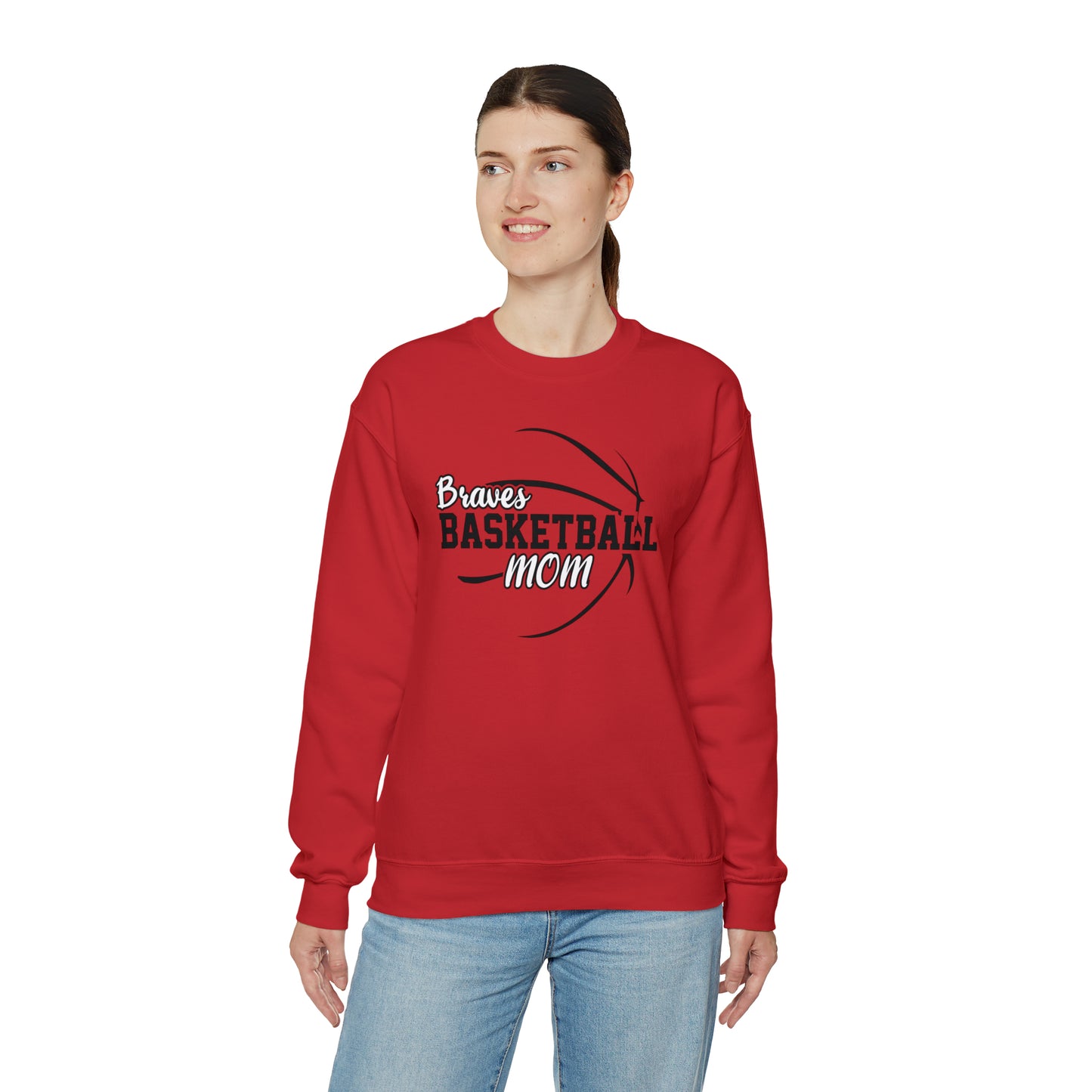 Braves Basketball Mom Unisex Heavy Blend™ Crewneck Sweatshirt