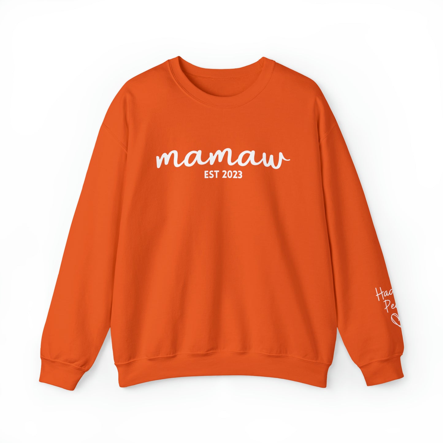 PERSONALIZED - Front and Sleeve Mamaw/Mimi/Mama Crewneck Sweatshirt