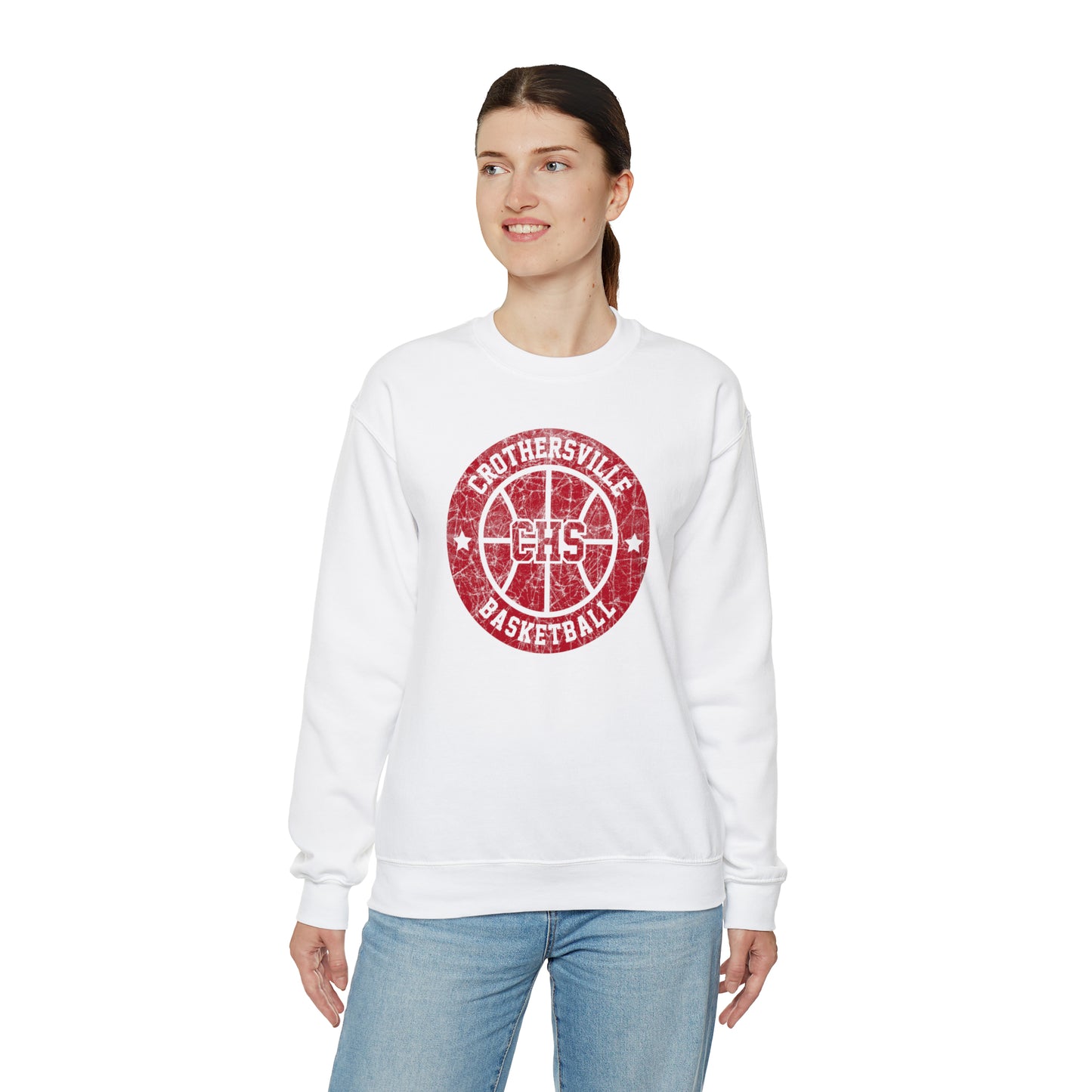 Vintage Crothersville Basketball Unisex Heavy Blend™ Crewneck Sweatshirt