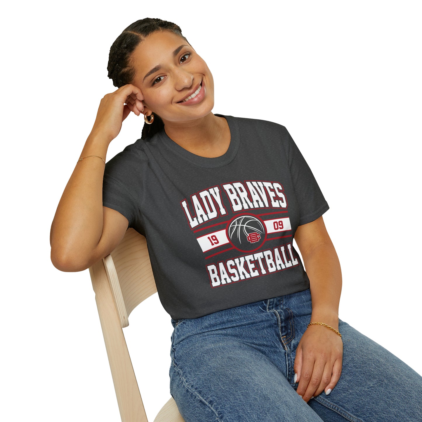Lady Braves Basketball Unisex Softstyle T-Shirt