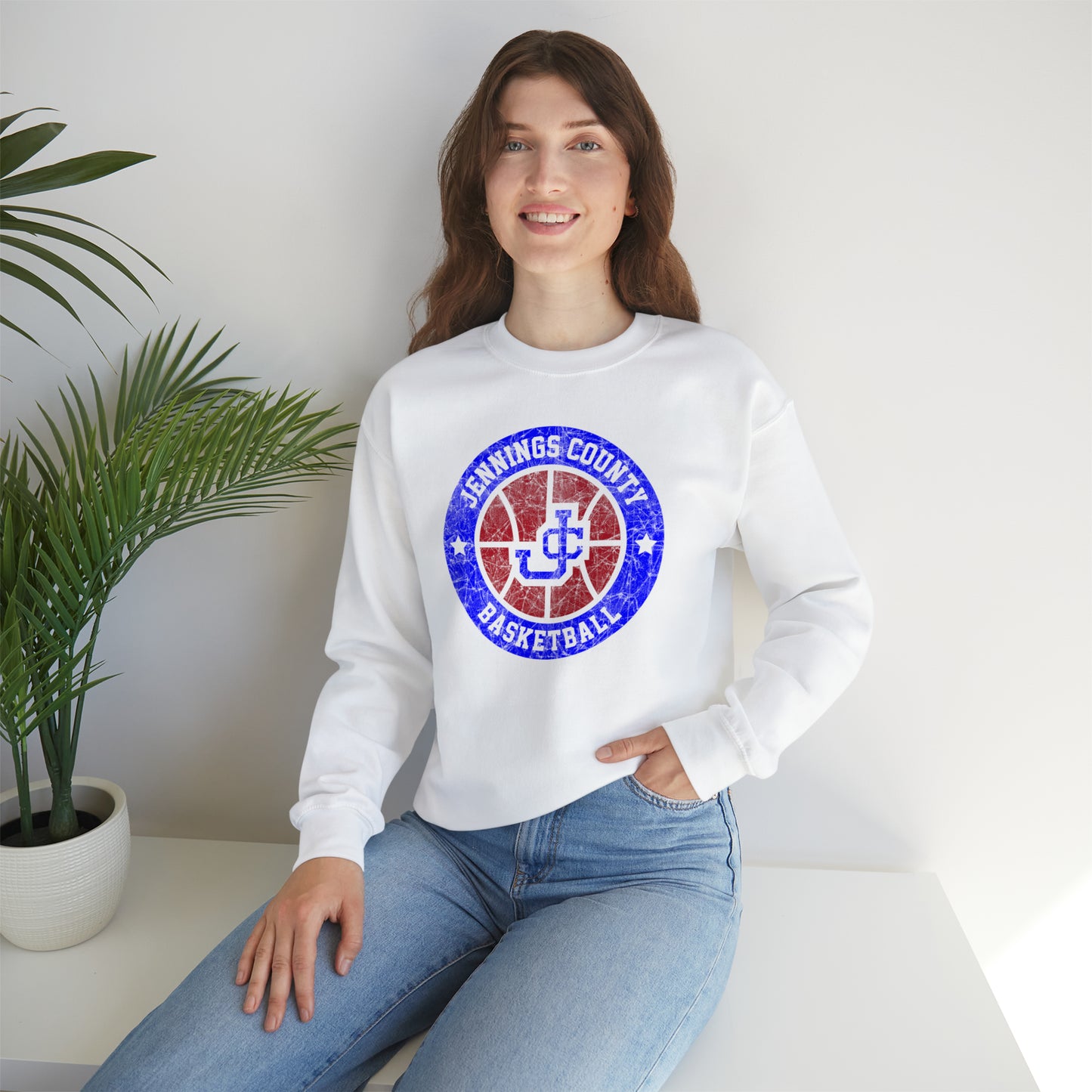 Vintage Jennings Co Basketball Unisex Heavy Blend™ Crewneck Sweatshirt