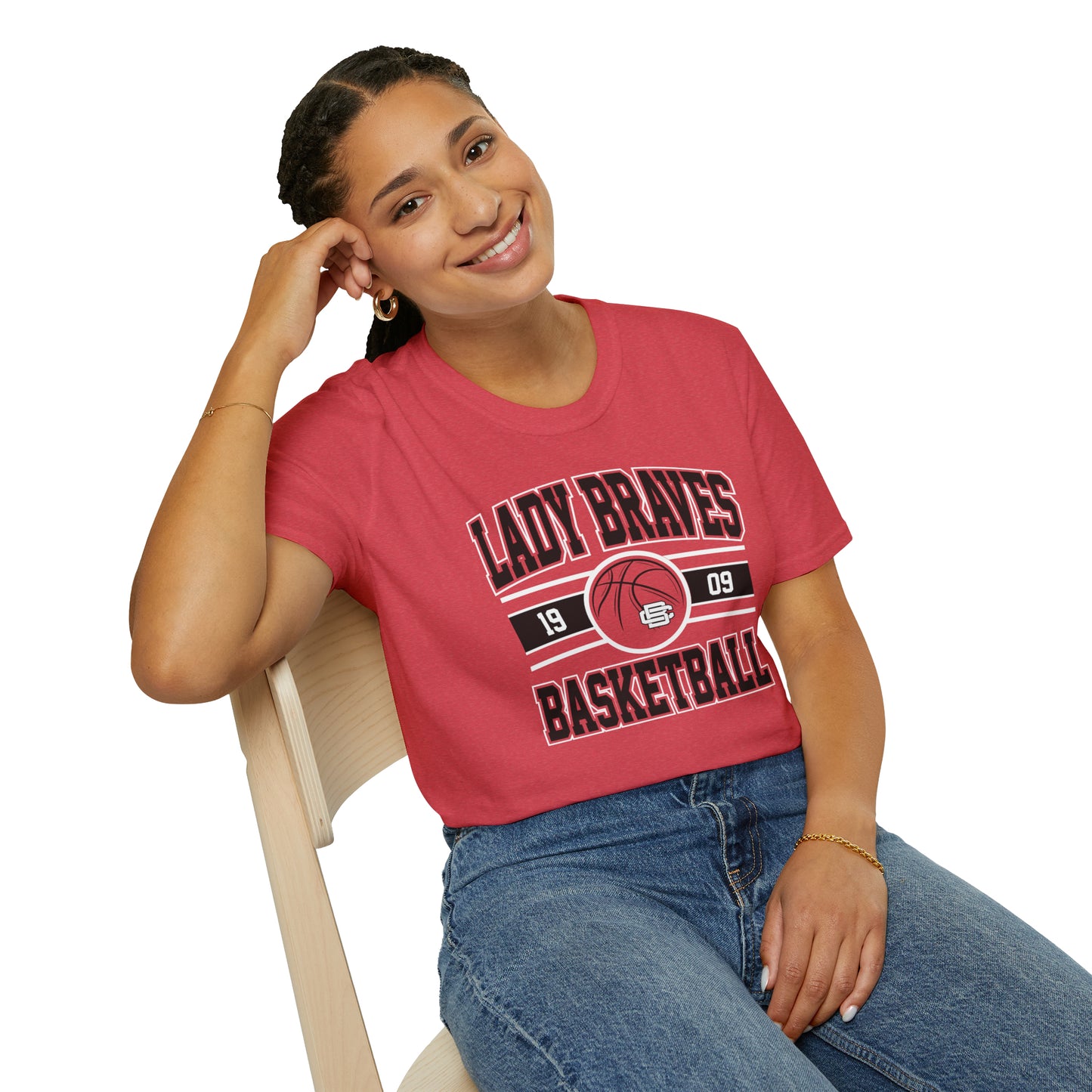 Lady Braves Basketball Unisex Softstyle T-Shirt