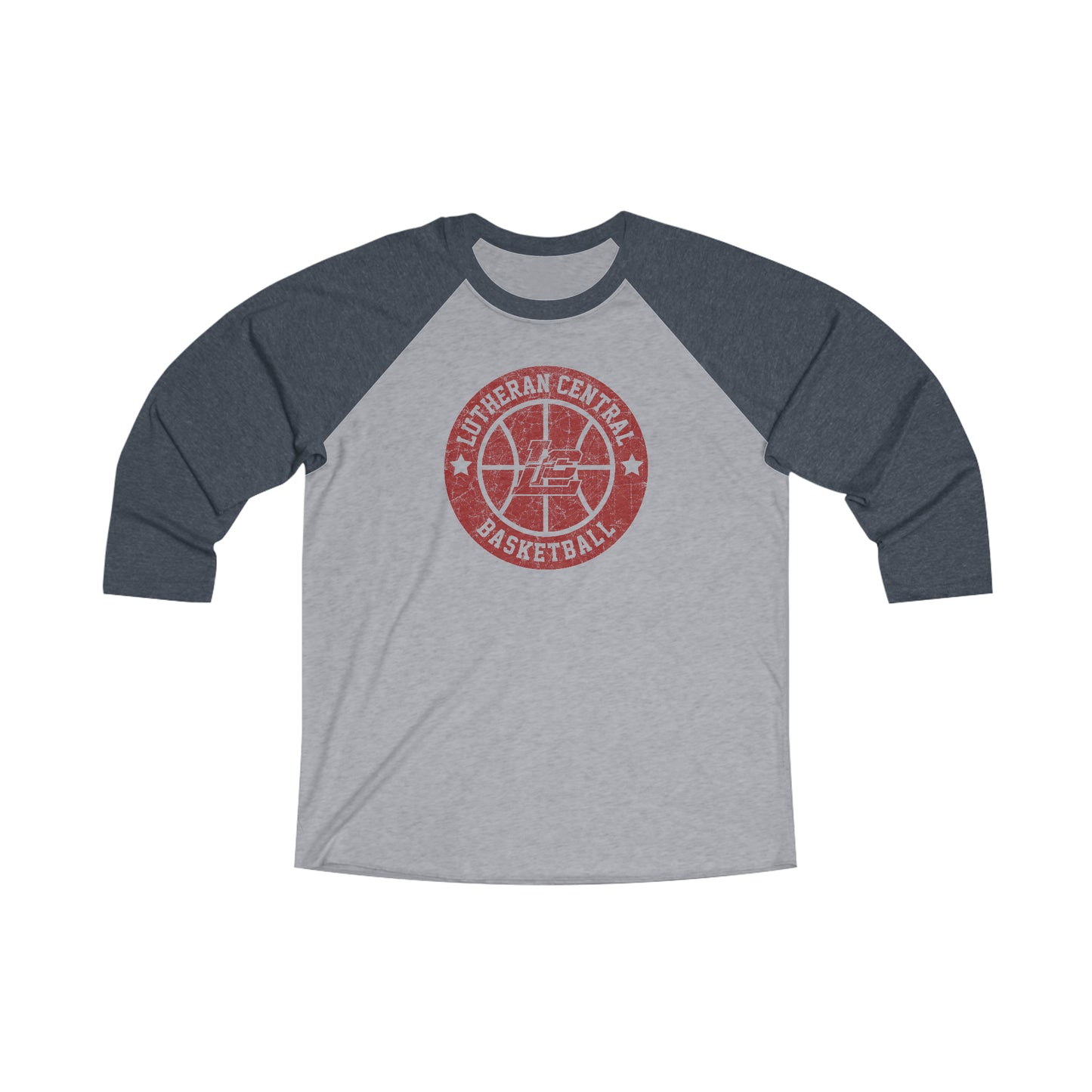 Vintage LC Saints Basketball Unisex Tri-Blend 3\4 Raglan Tee