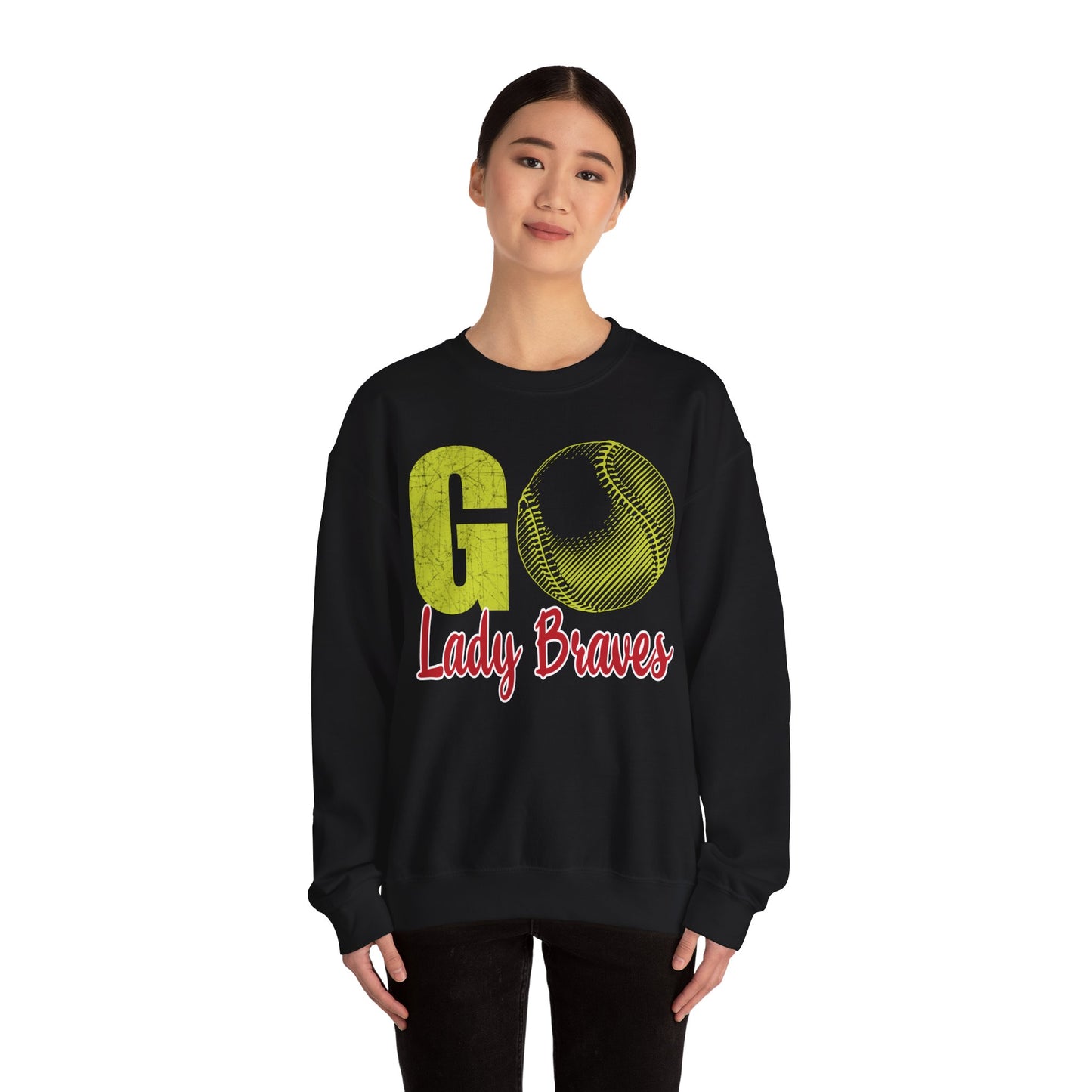 Go Lady Braves Softball Crewneck Sweatshirt