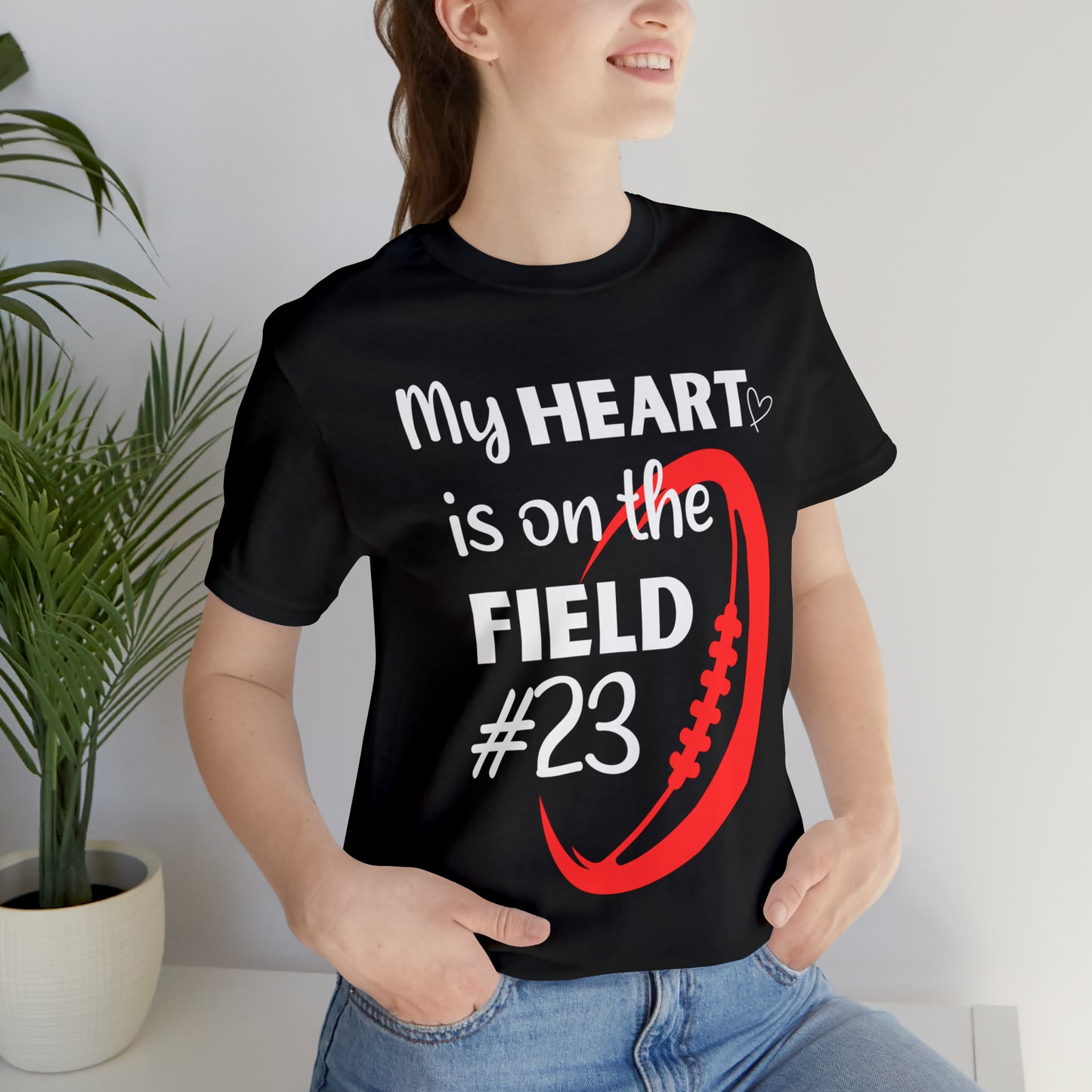 PERSONALIZED - My Heart is on the Field Jersey Short Sleeve Tee