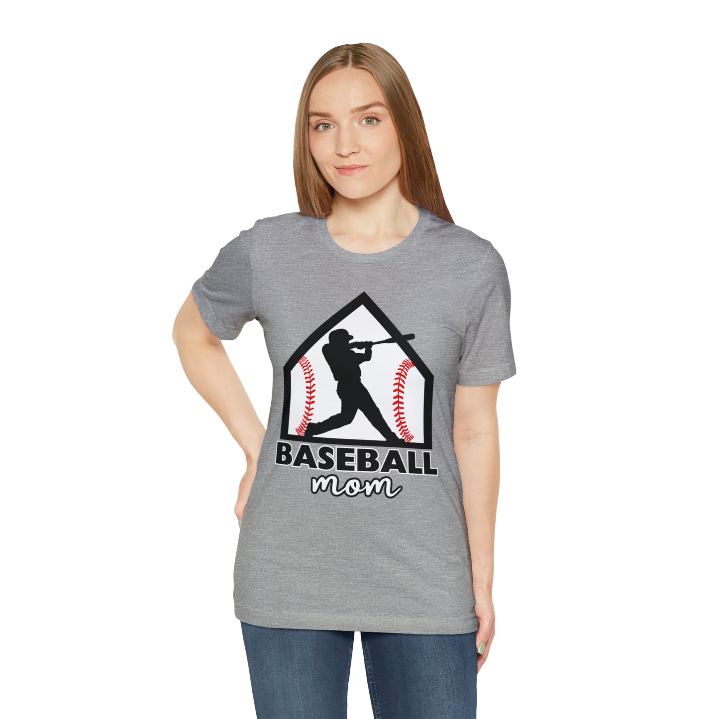 Baseball Mom with base Short Sleeve Tee