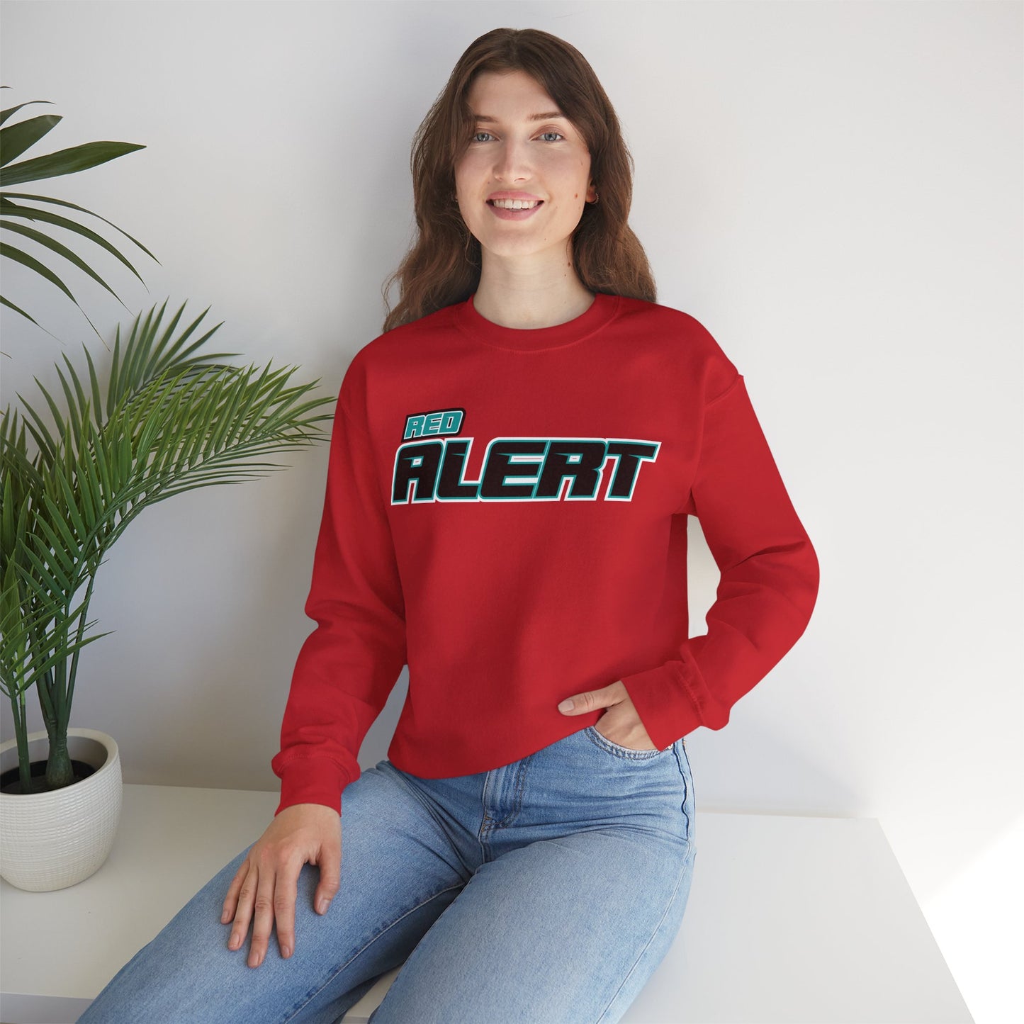 Red Alert Block Heavy Blend™ Crewneck Sweatshirt