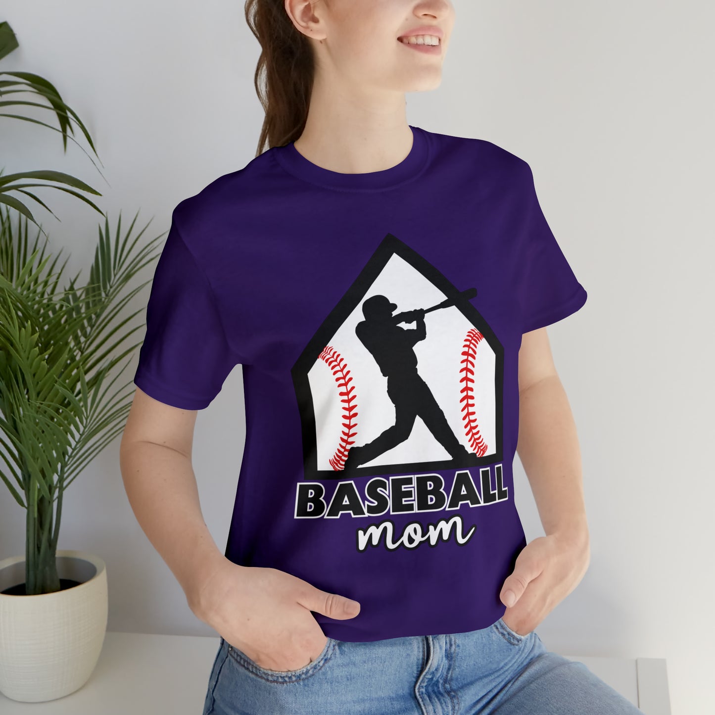 Baseball Mom with base Short Sleeve Tee